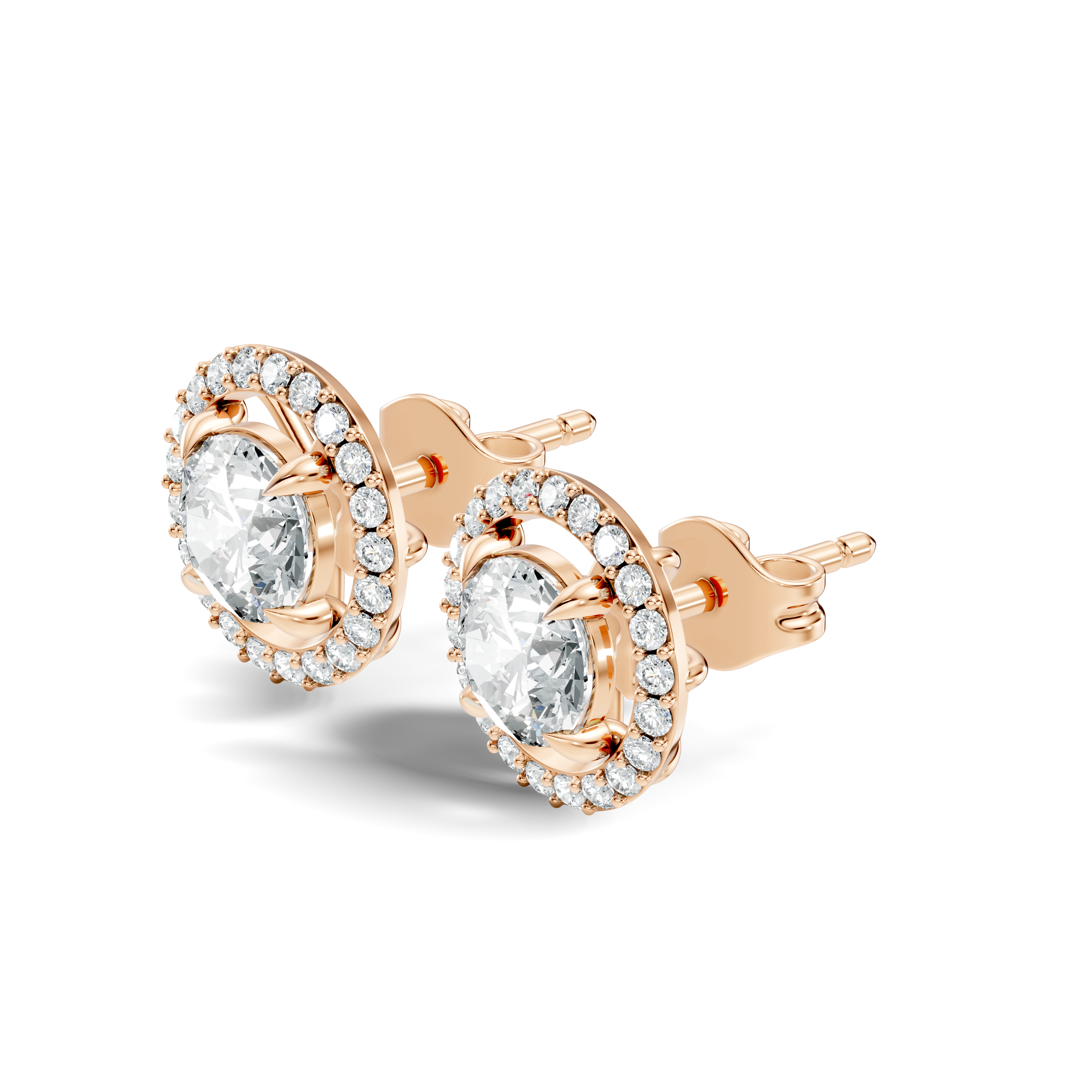 Round Brilliant Cut Diamond Floating Open Halo Stud (2.12 TCW)