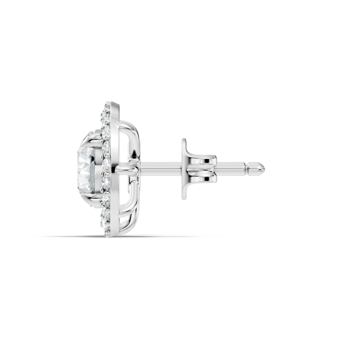 Round Brilliant Cut Diamond Floating Open Halo Stud (2.12 TCW)