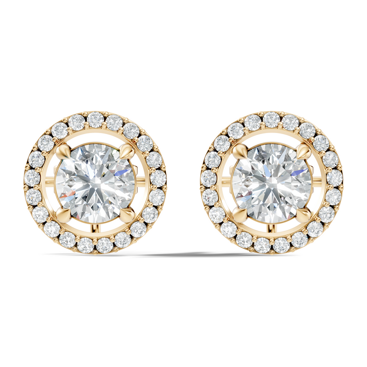 Round Brilliant Cut Diamond Floating Open Halo Stud (2.12 TCW)