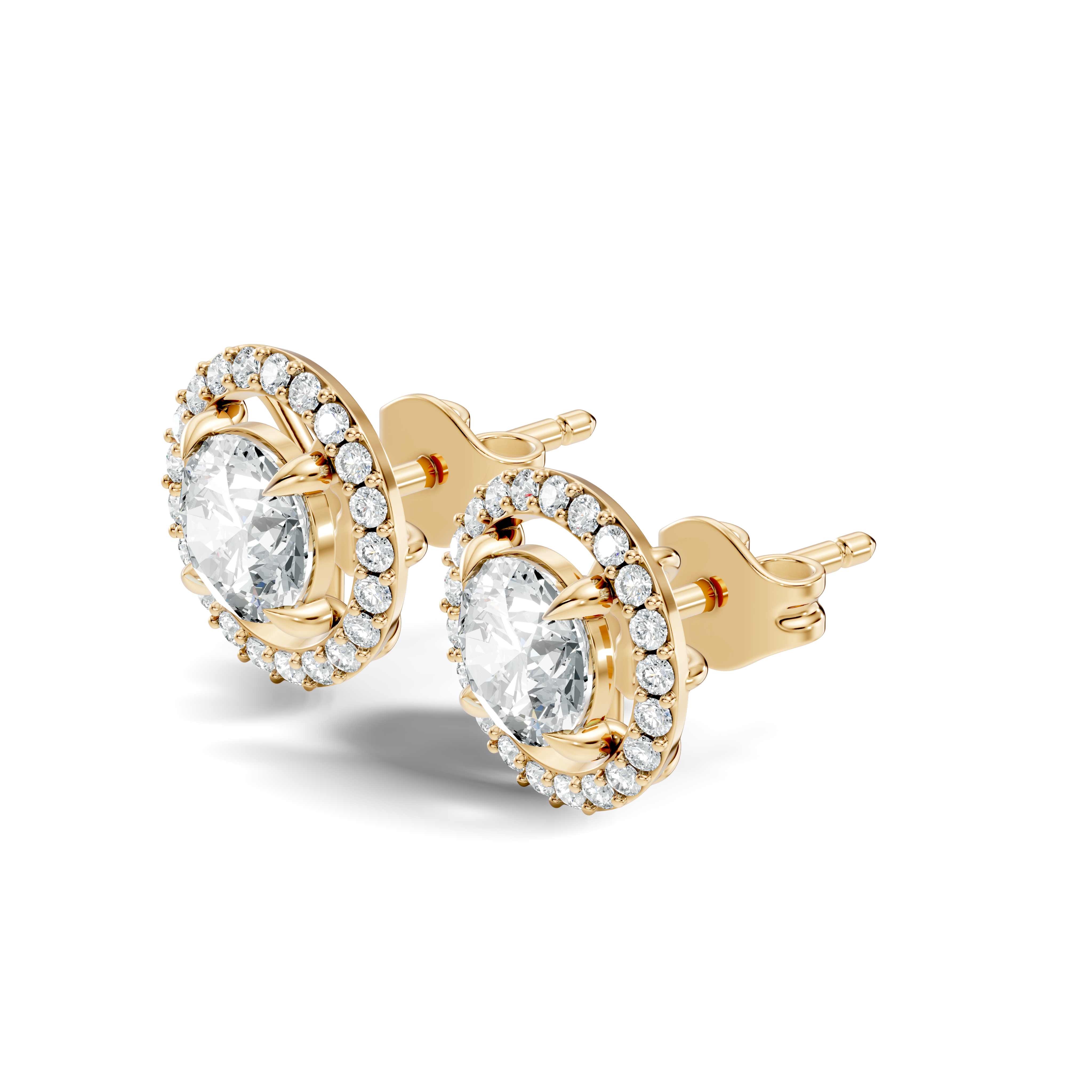 Round Brilliant Cut Diamond Floating Open Halo Stud (2.12 TCW)