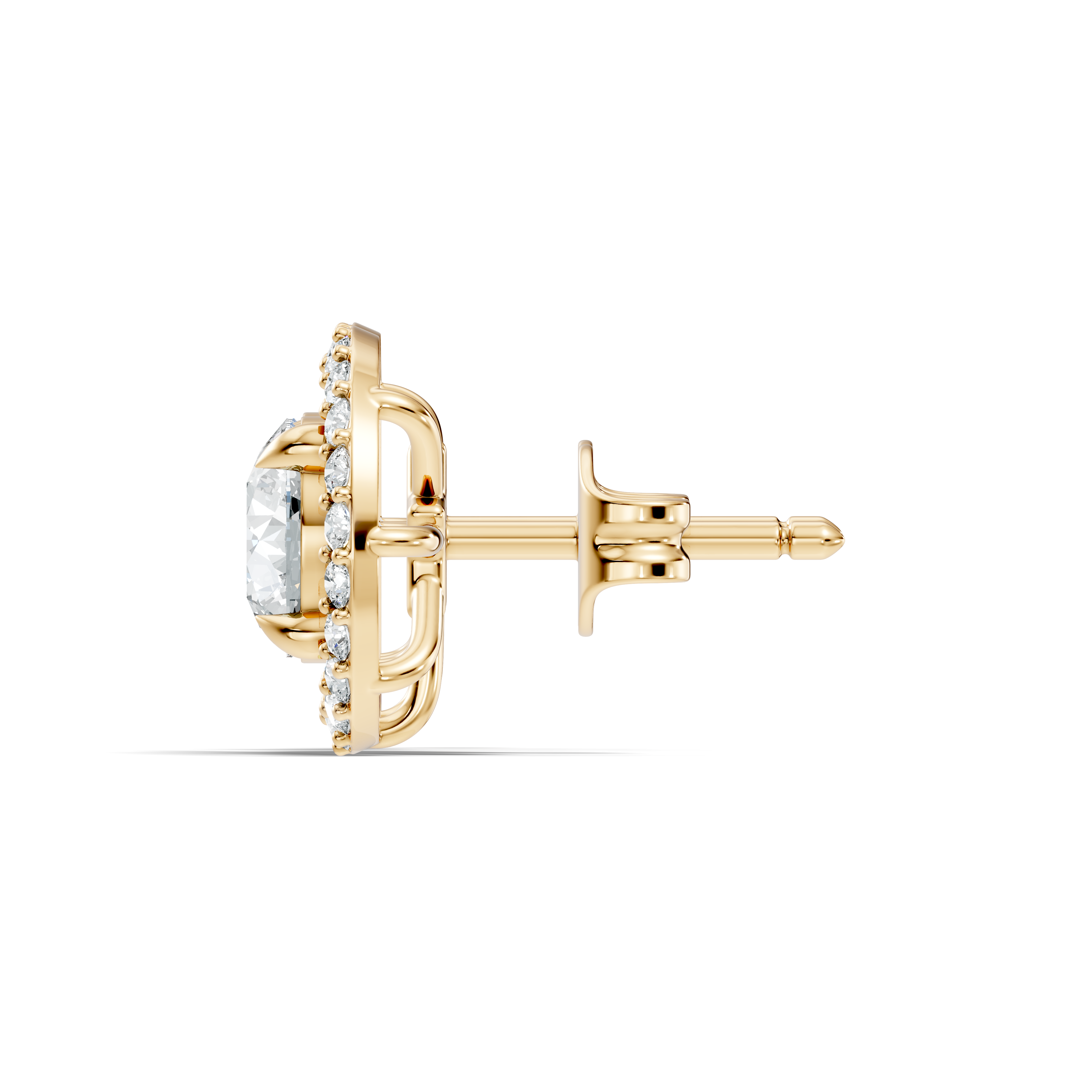 Round Brilliant Cut Diamond Floating Open Halo Stud (2.12 TCW)