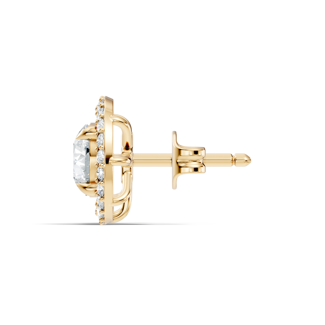 Round Brilliant Cut Diamond Floating Open Halo Stud (2.12 TCW)