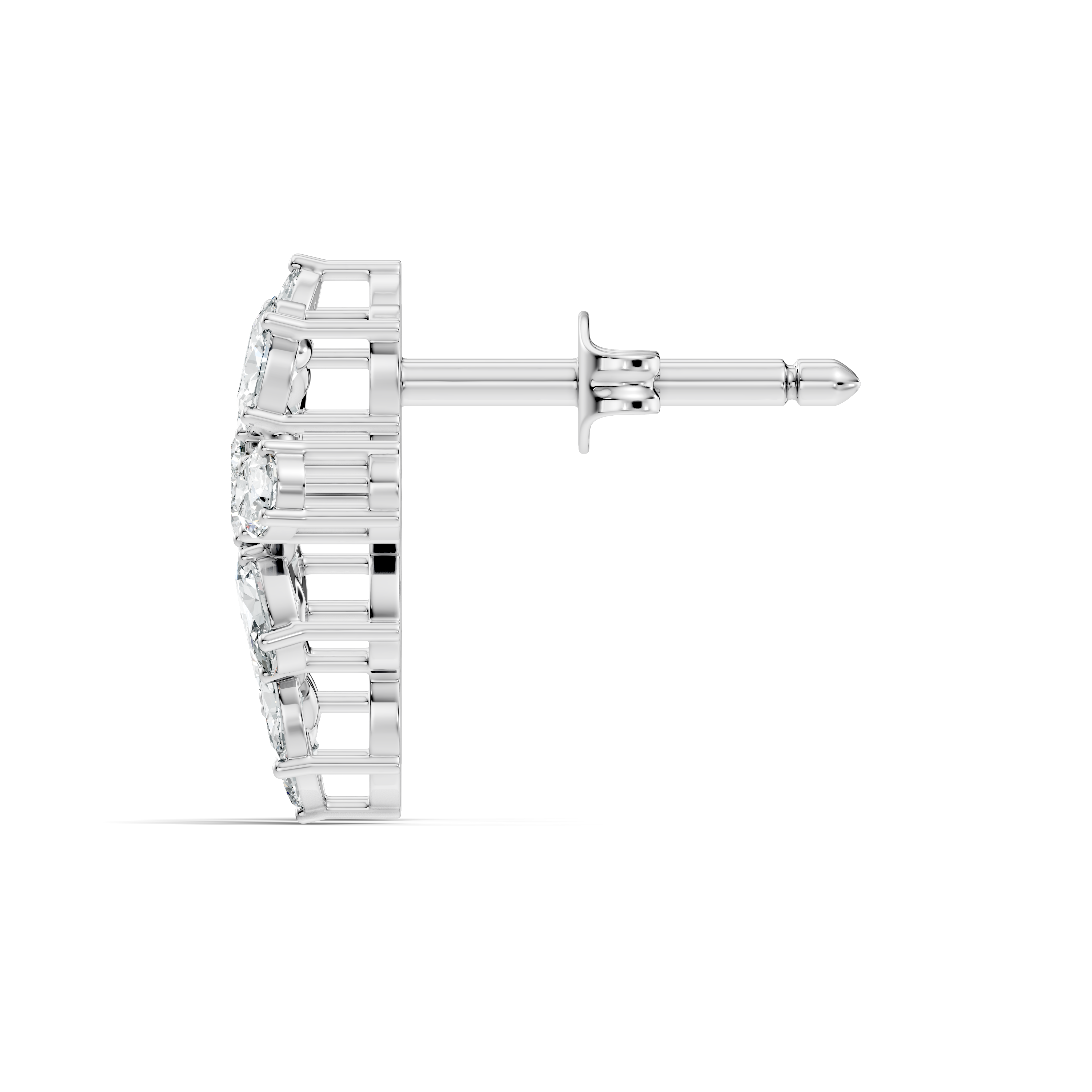 Mixed-Cut Floral Cluster Stud