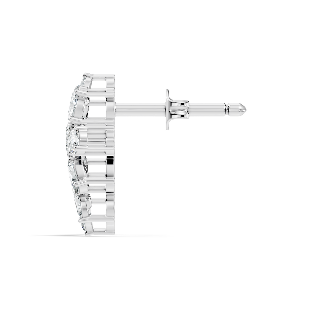 Mixed-Cut Floral Cluster Stud