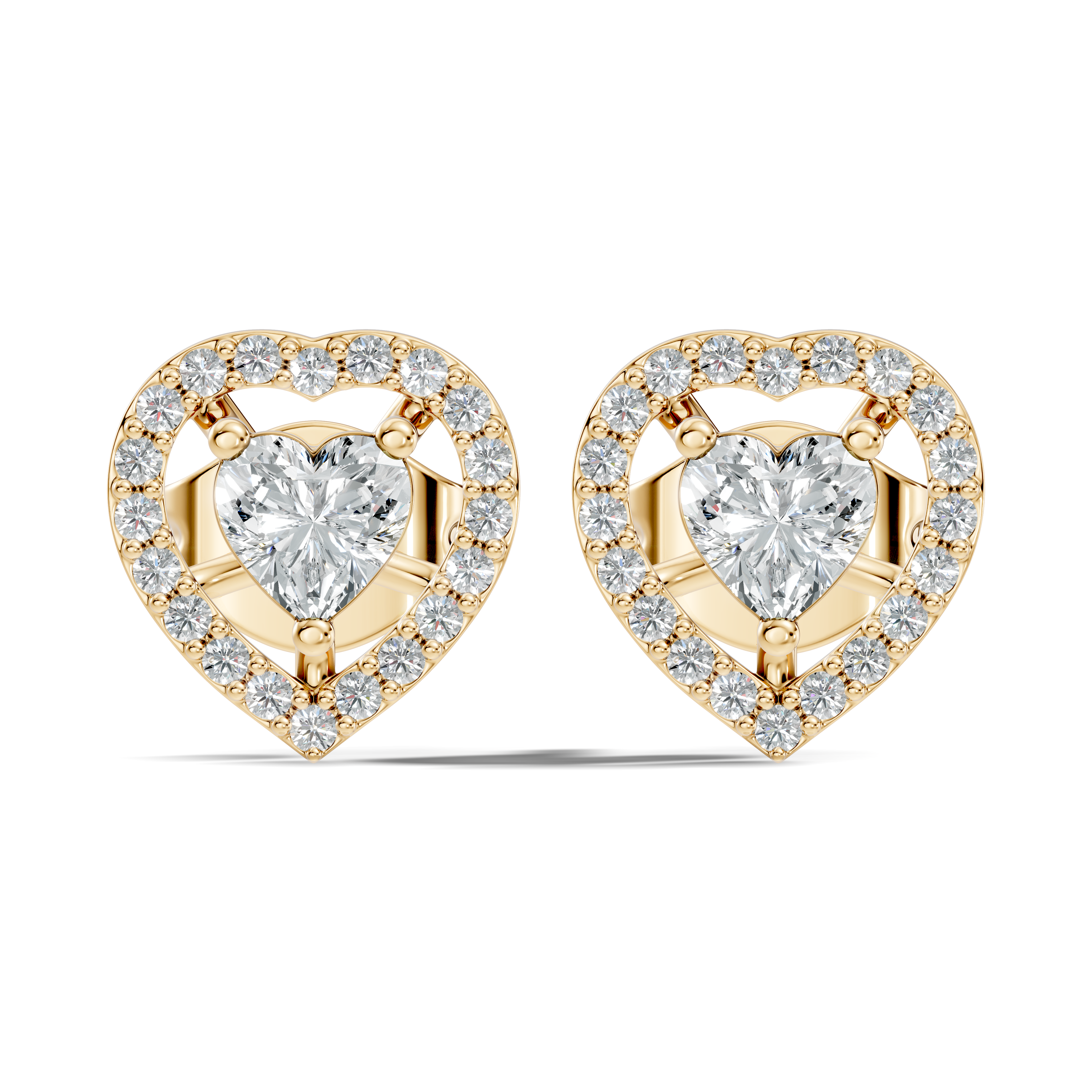 Heart Cut Diamond Floating Open Halo Stud