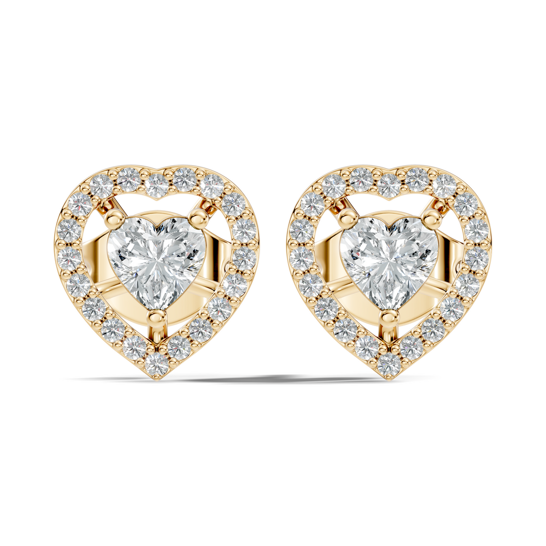 Heart Cut Diamond Floating Open Halo Stud