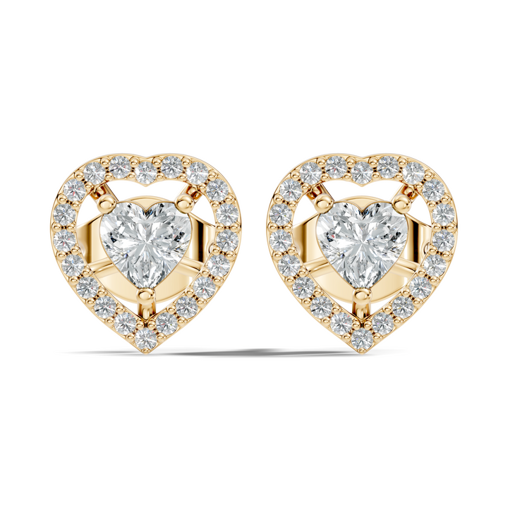 Heart Cut Diamond Floating Open Halo Stud