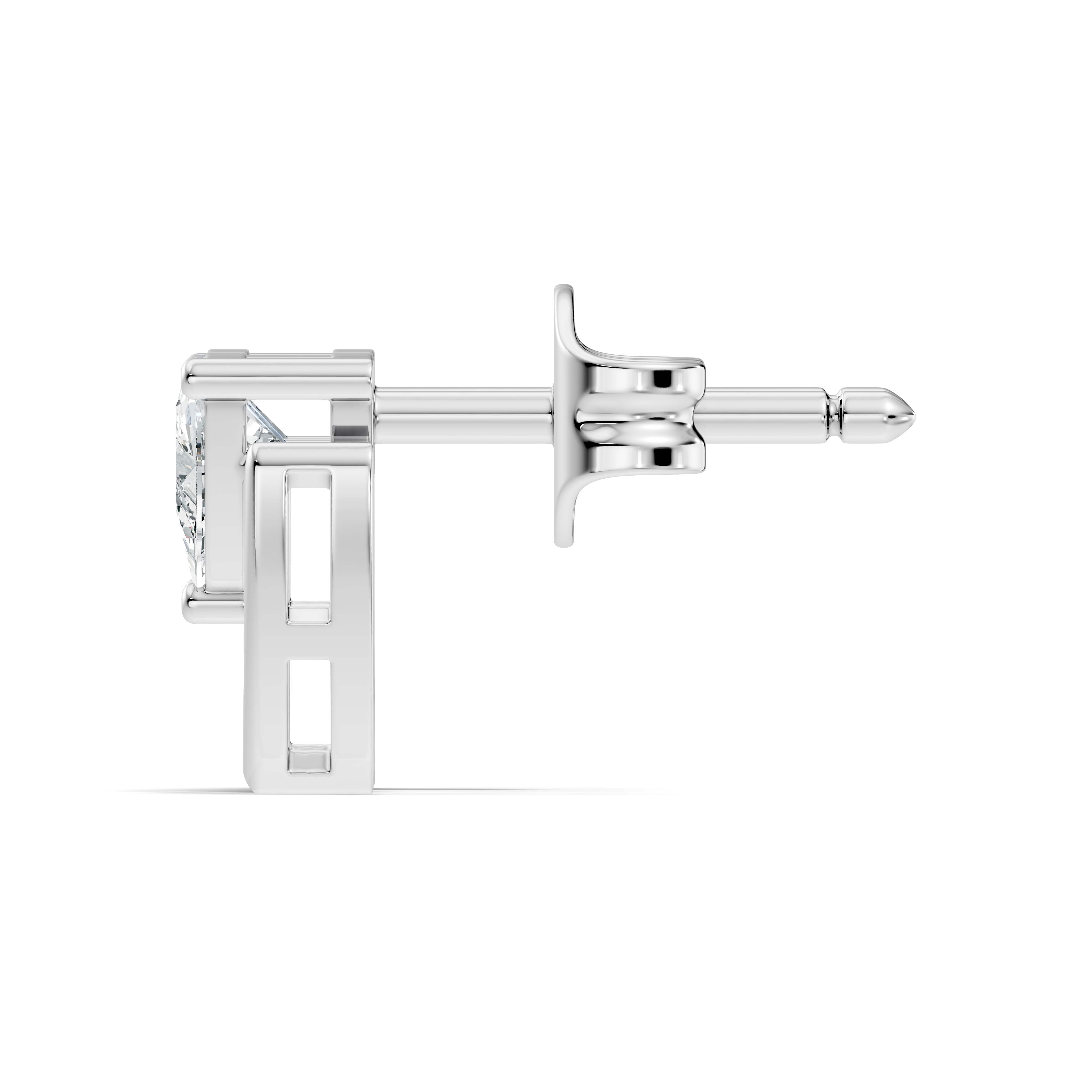 Trillion Cut Diamond Geometric Open Frame Stud