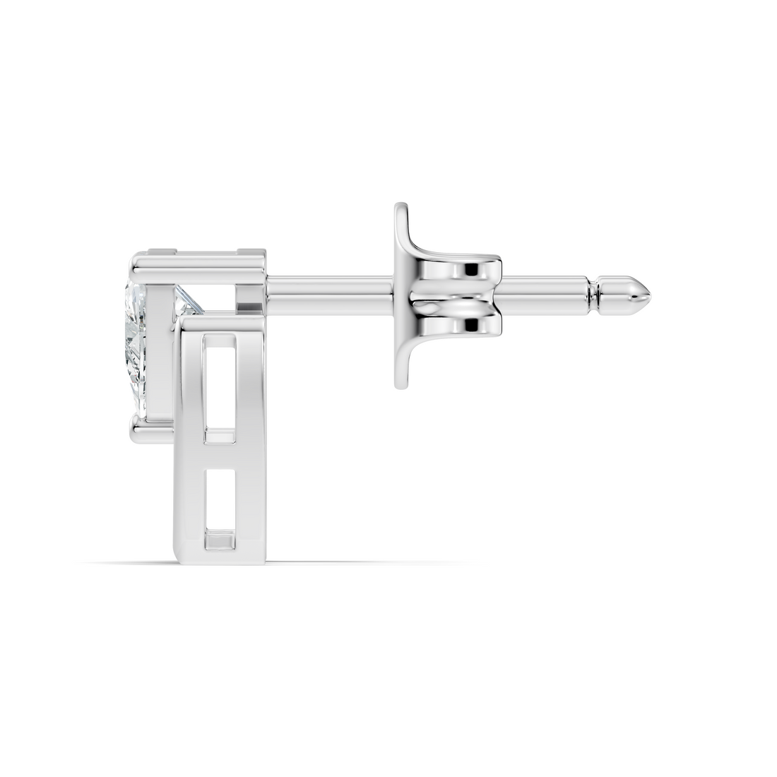 Trillion Cut Diamond Geometric Open Frame Stud