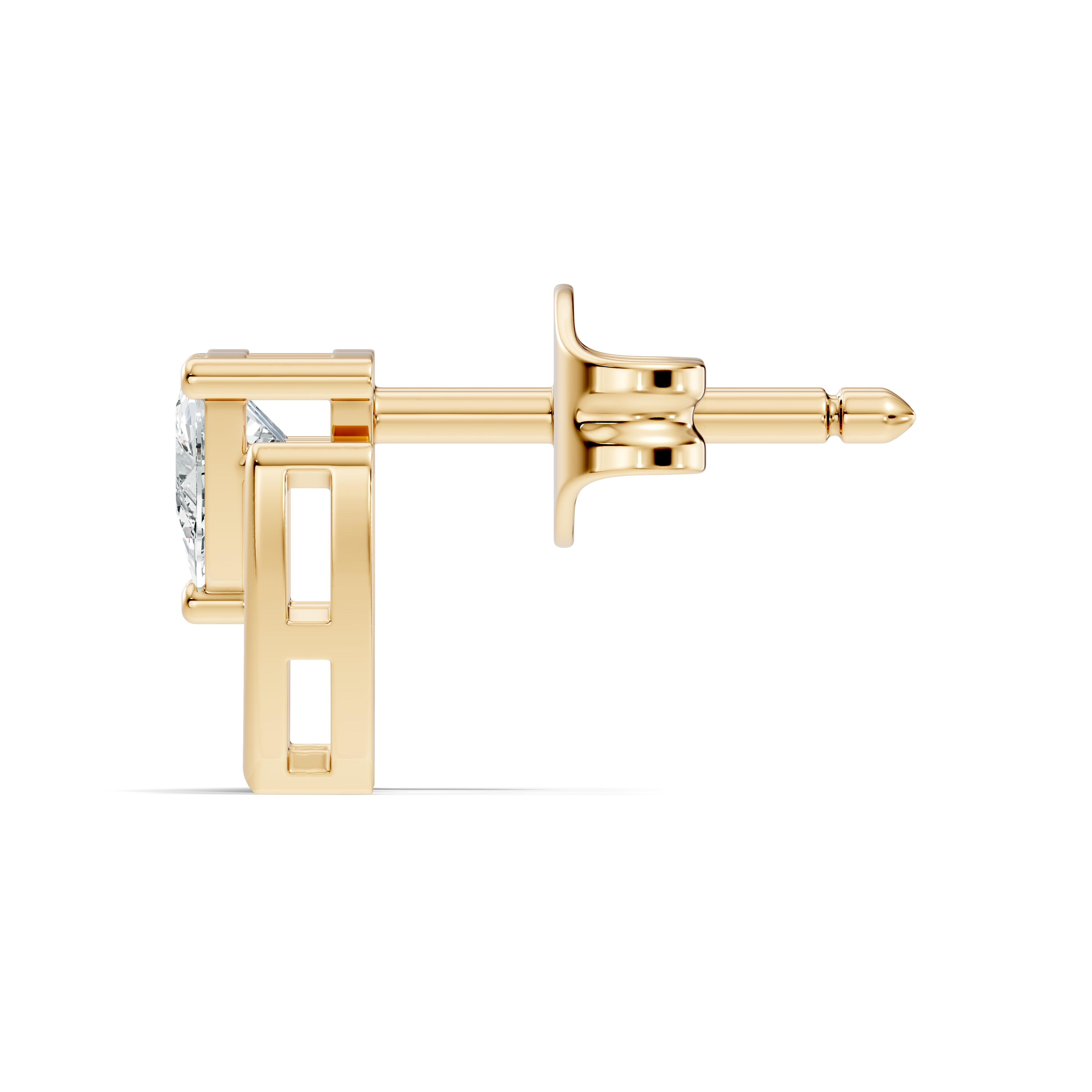 Trillion Cut Diamond Geometric Open Frame Stud