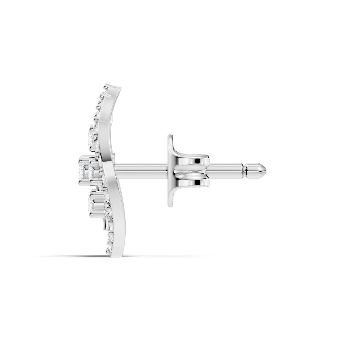 Round Diamond Marquise Openwork Cluster Stud