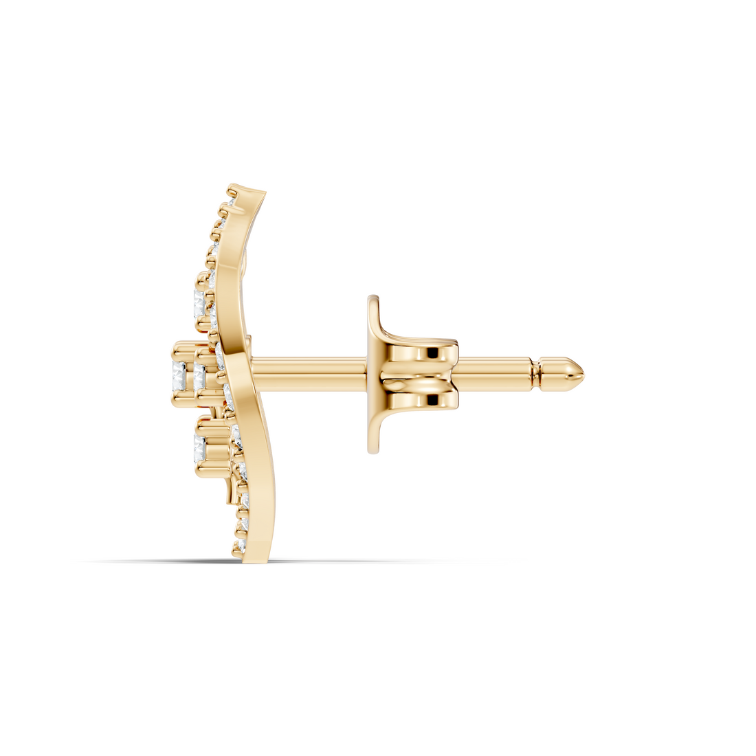 Round Diamond Marquise Openwork Cluster Stud