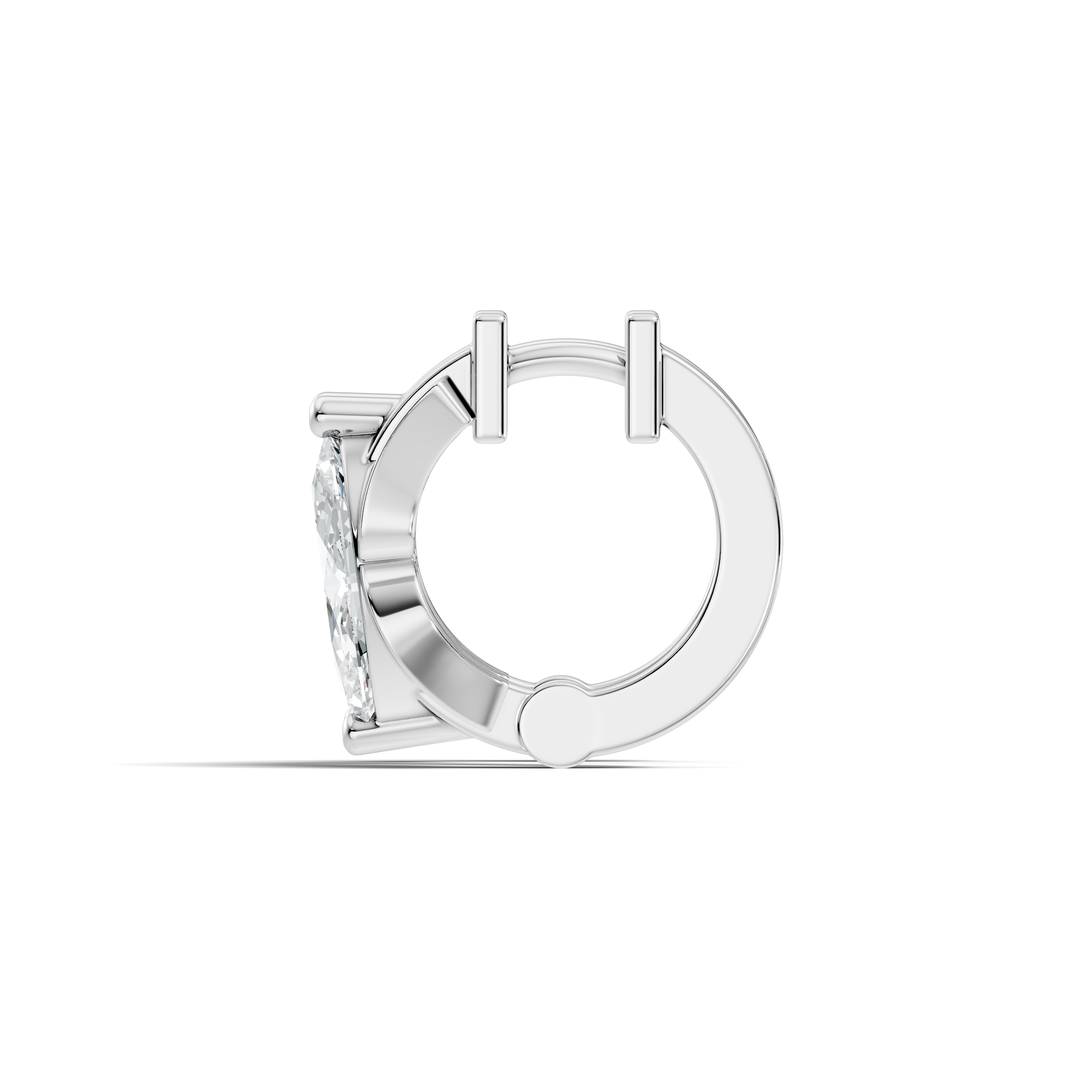 Marquise Diamond Butterfly Solitaire Huggie Hoop Earrings