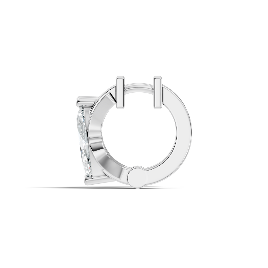 Marquise Diamond Butterfly Solitaire Huggie Hoop Earrings