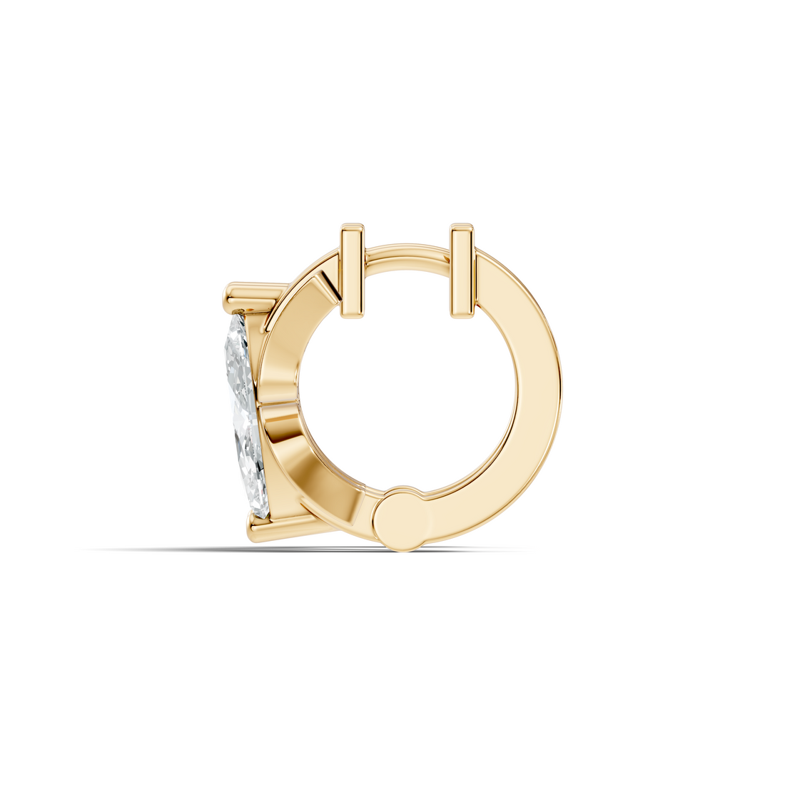 Marquise Diamond Butterfly Solitaire Huggie Hoop Earrings