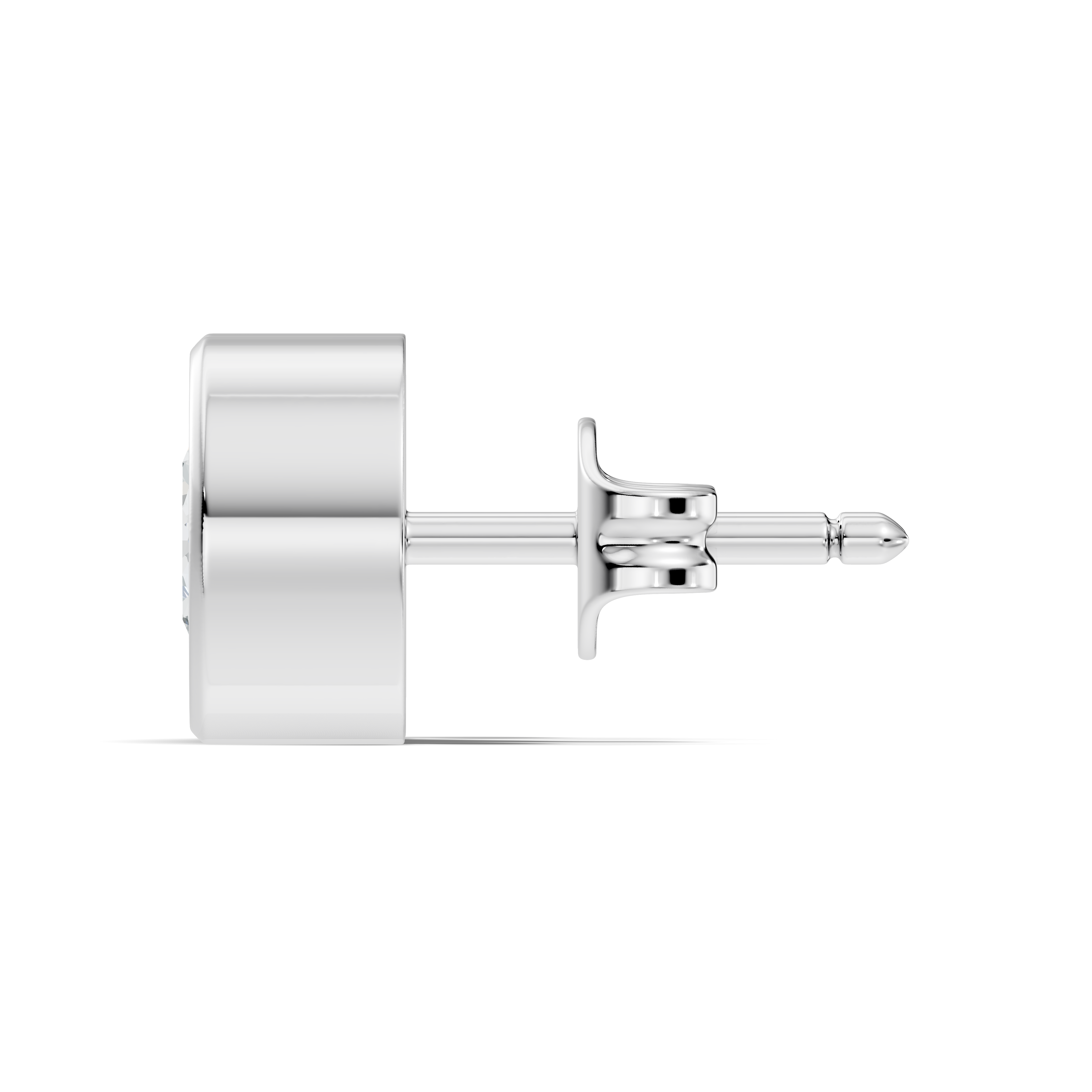 Round Diamond Bezel Set Solitaire Stud Earrings (0.80 TCW)