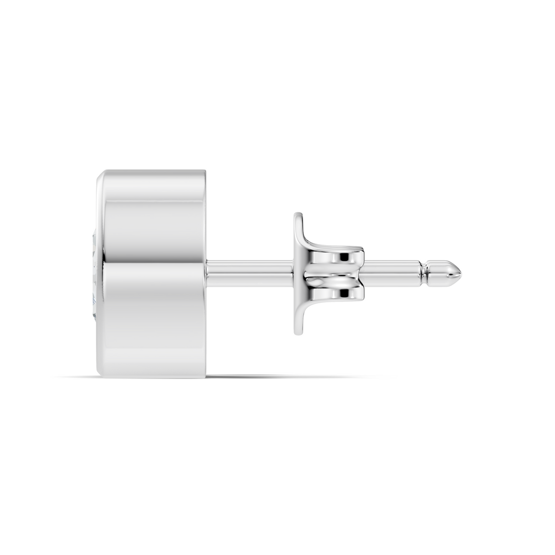 Round Diamond Bezel Set Solitaire Stud Earrings (0.80 TCW)