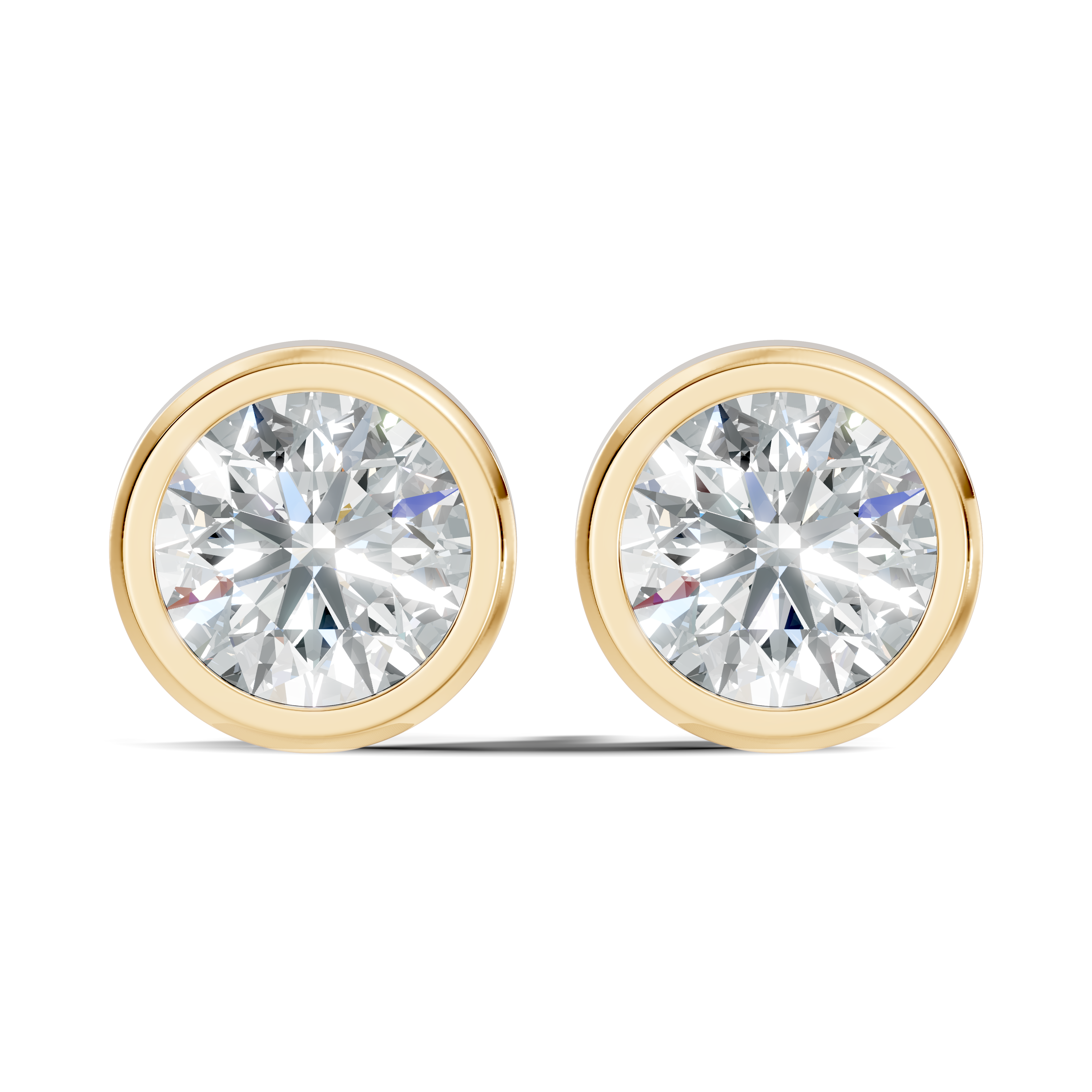 Round Diamond Bezel Set Solitaire Stud Earrings (0.80 TCW)