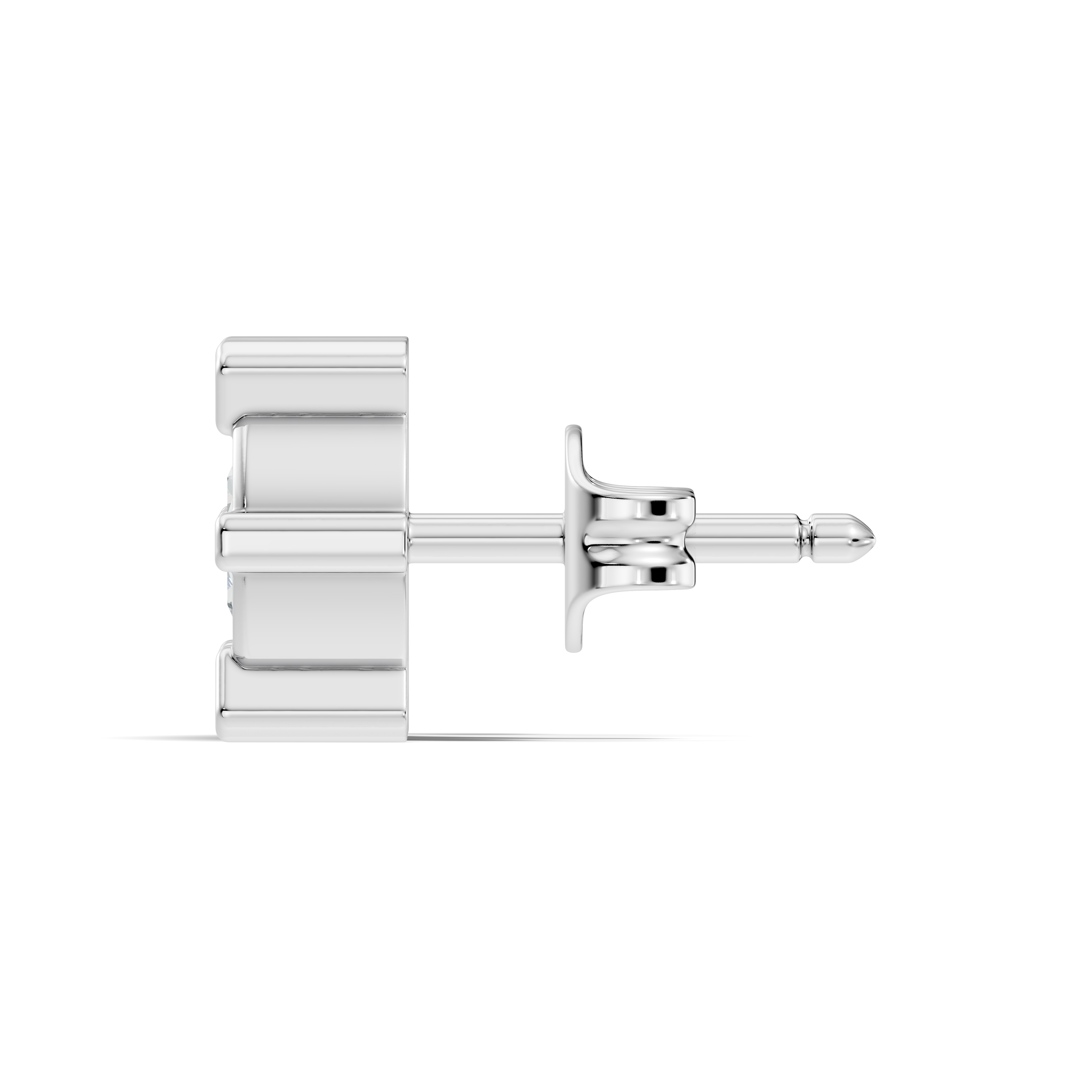 Round Diamond 6-Prong Sunburst Solitaire Stud