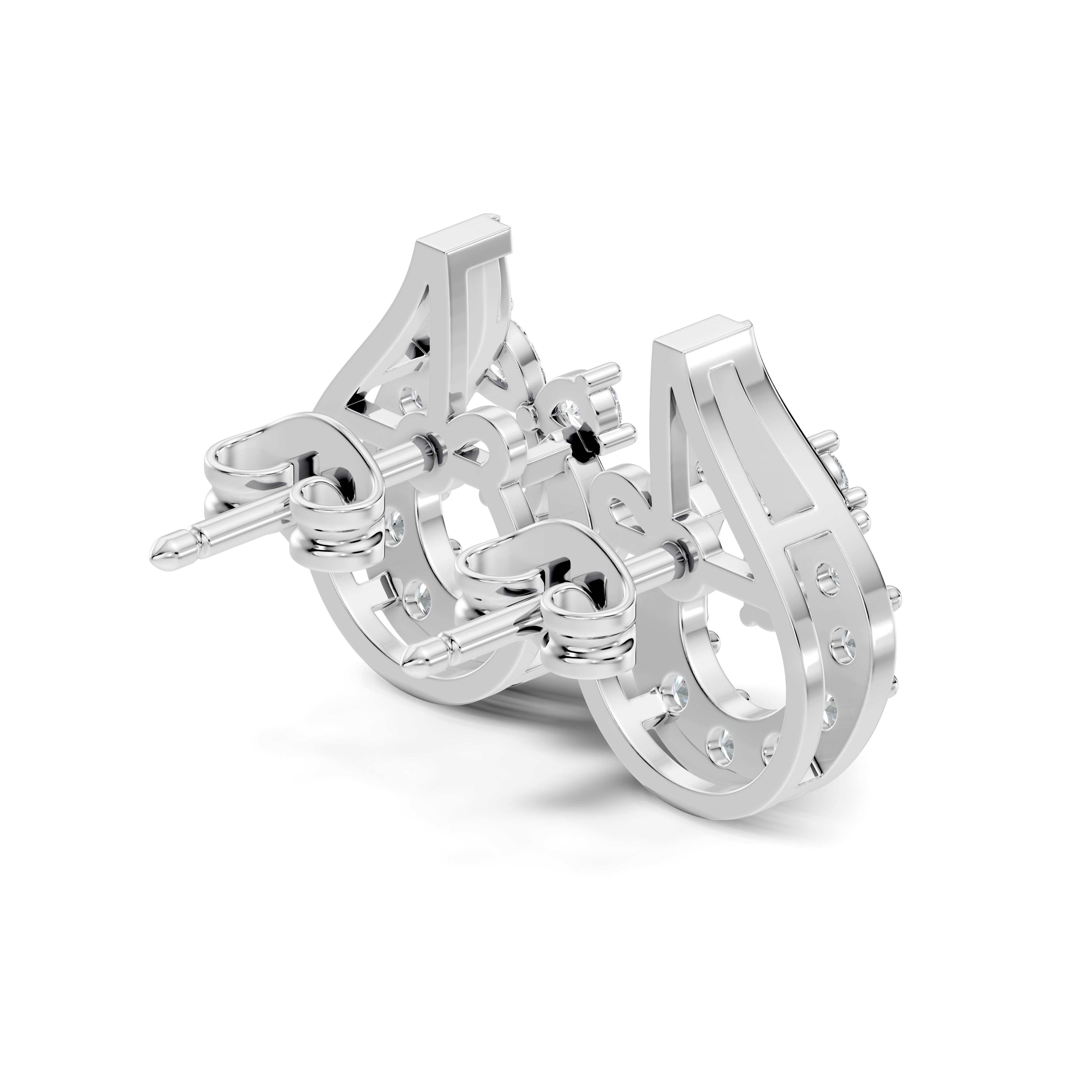 Pear & Round Diamond Teardrop Floral Cluster Stud