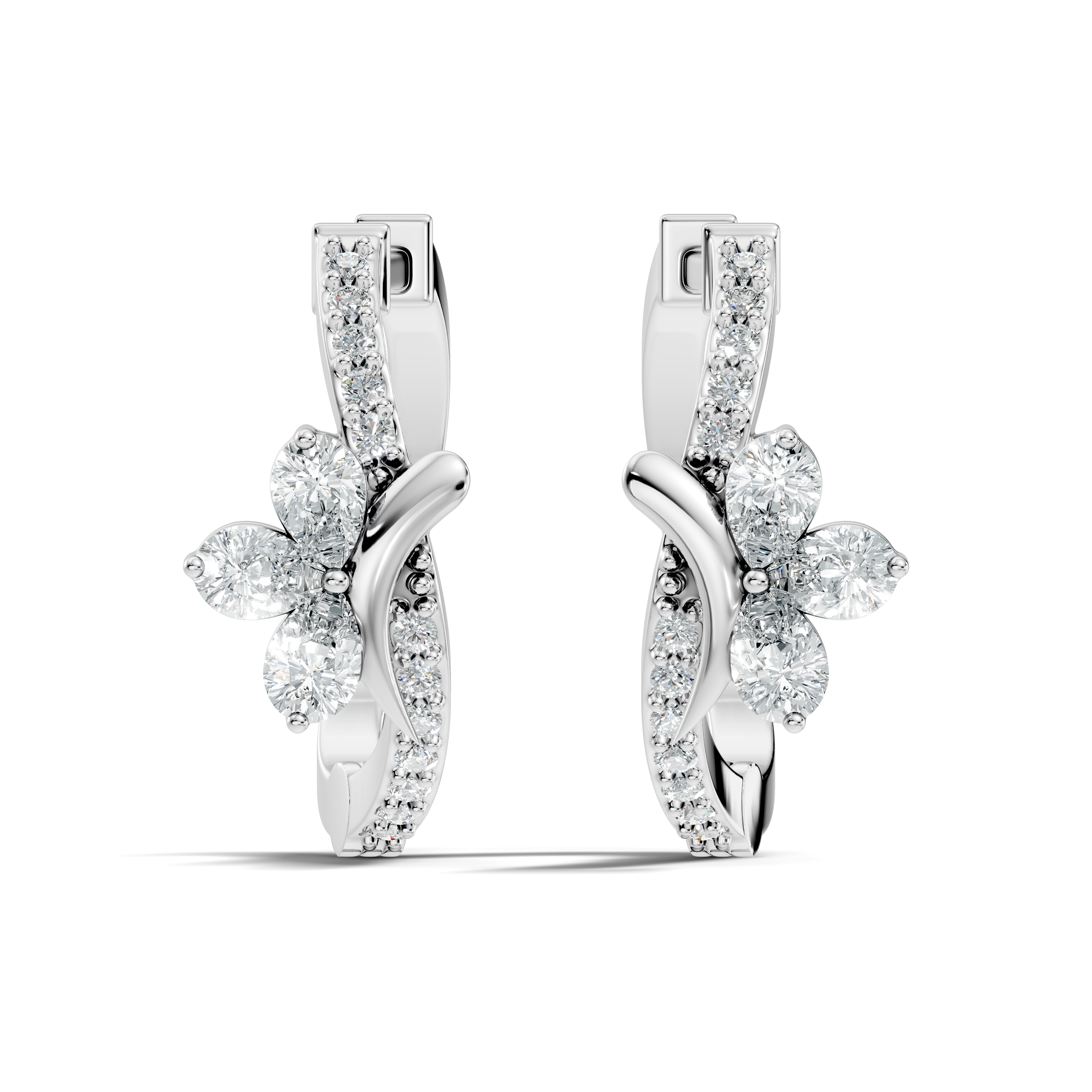 Elegance Floral C-Hoop Earrings