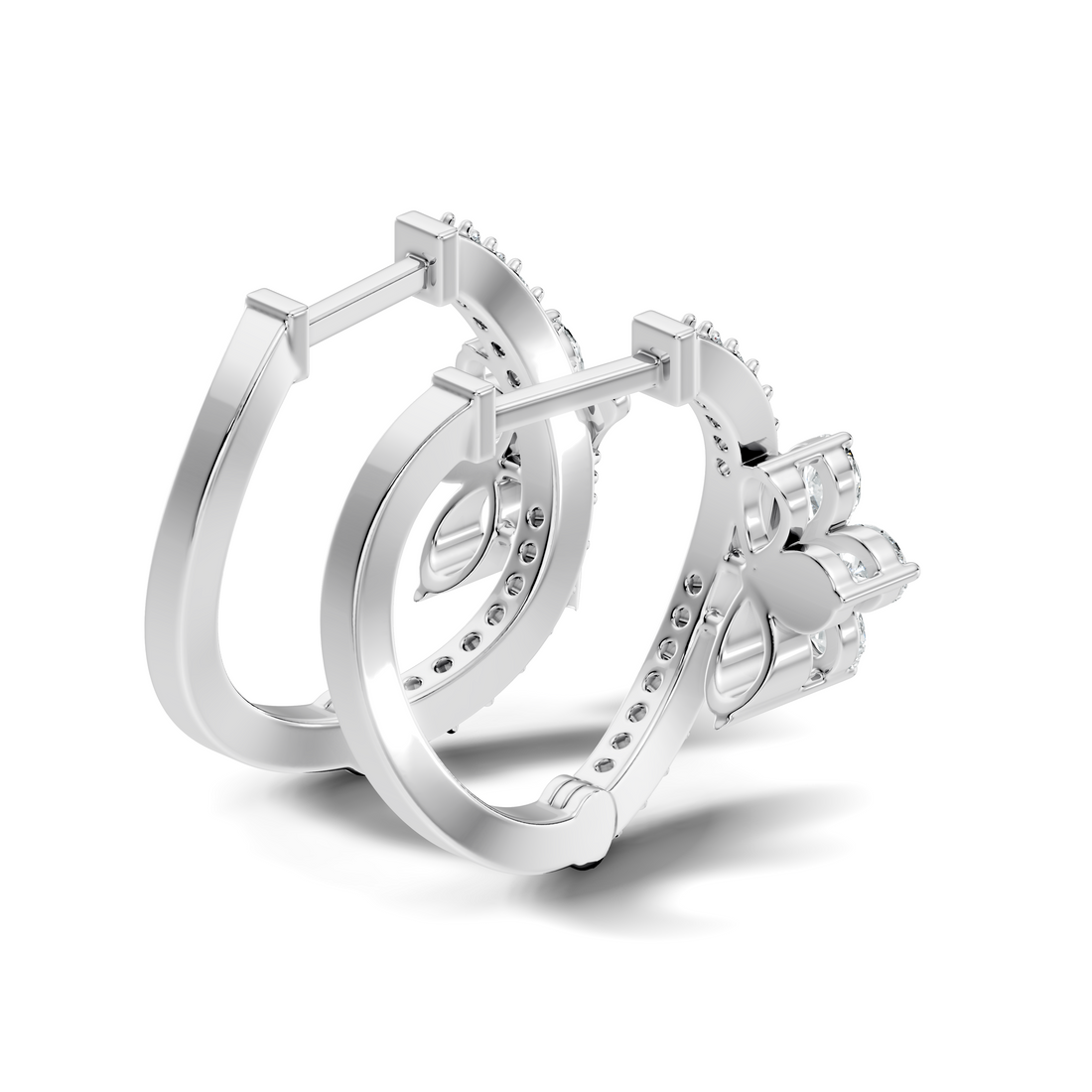 Elegance Floral C-Hoop Earrings
