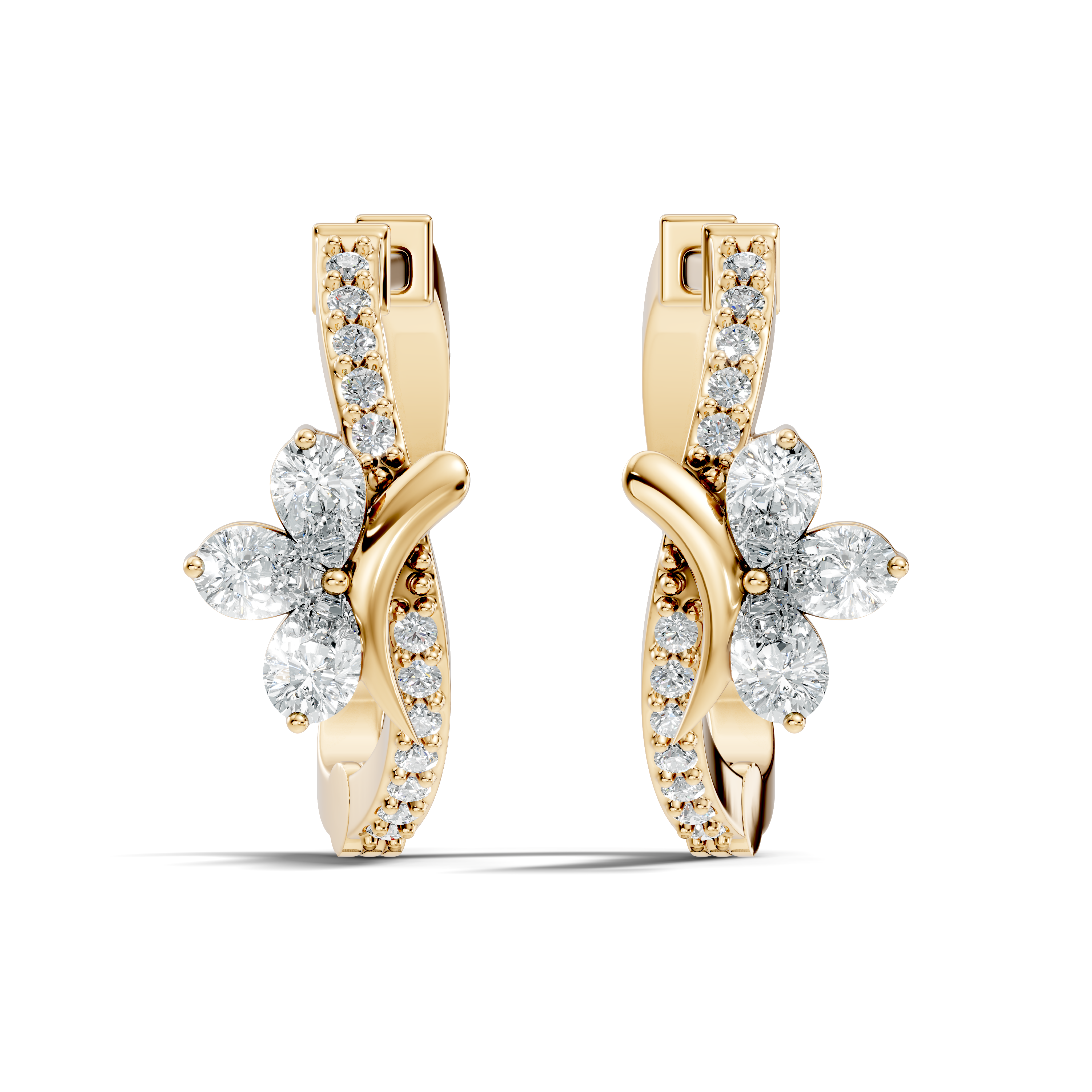 Elegance Floral C-Hoop Earrings