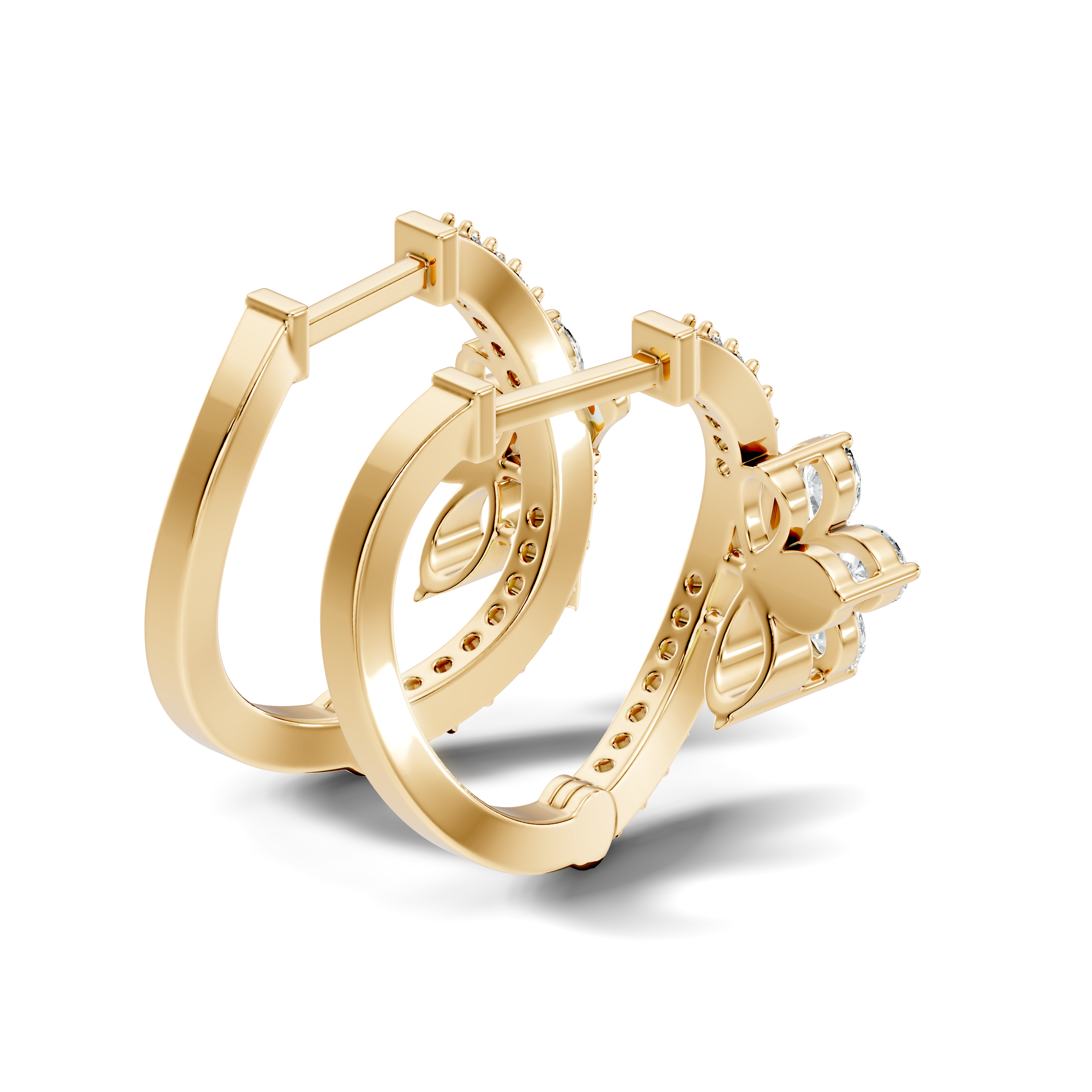 Elegance Floral C-Hoop Earrings