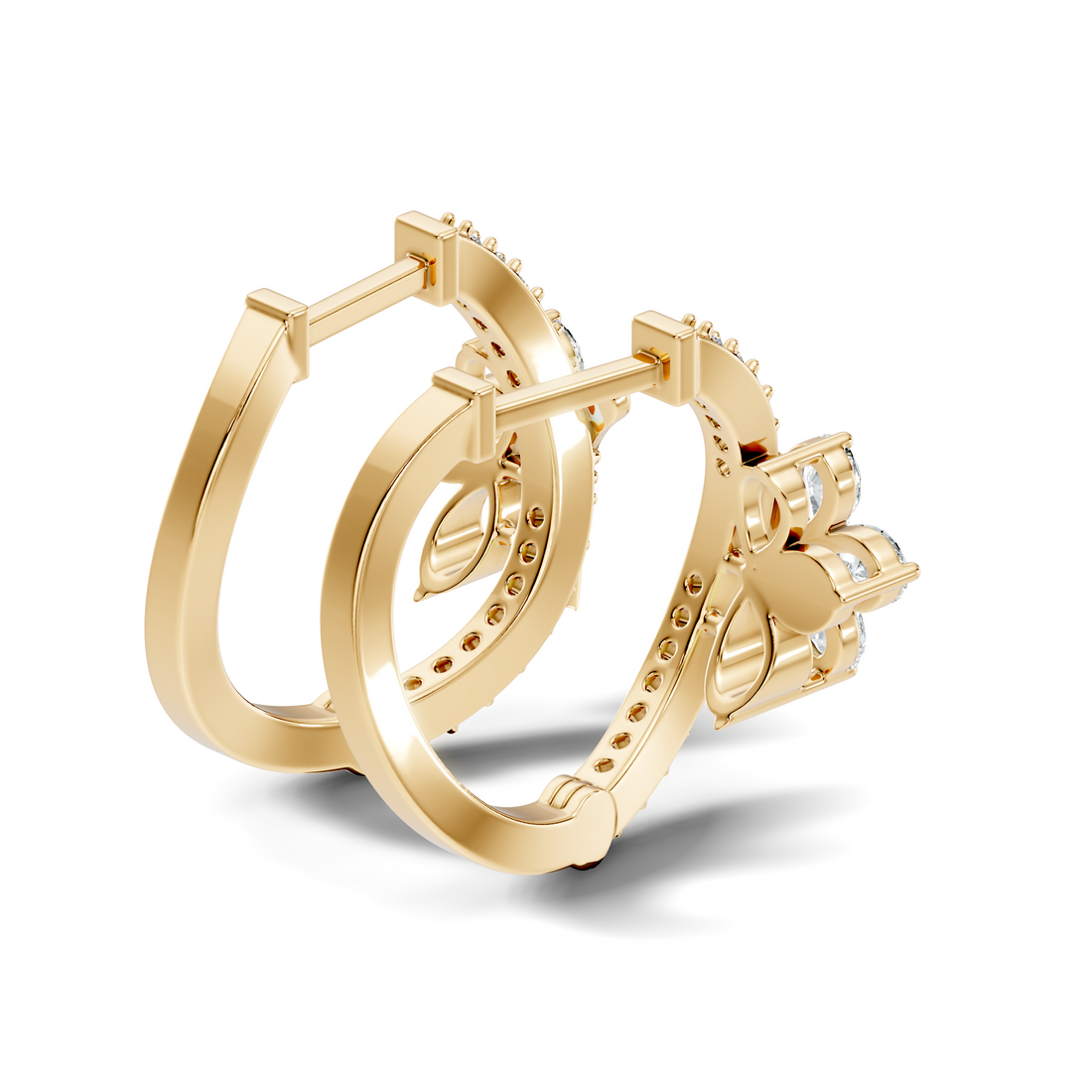 Elegance Floral C-Hoop Earrings