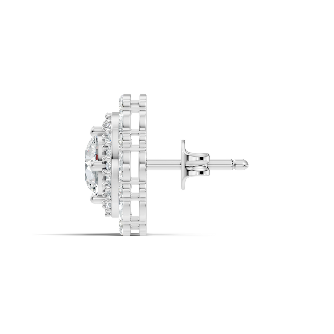Solitaire & Double Halo Marquise Diamond Stud