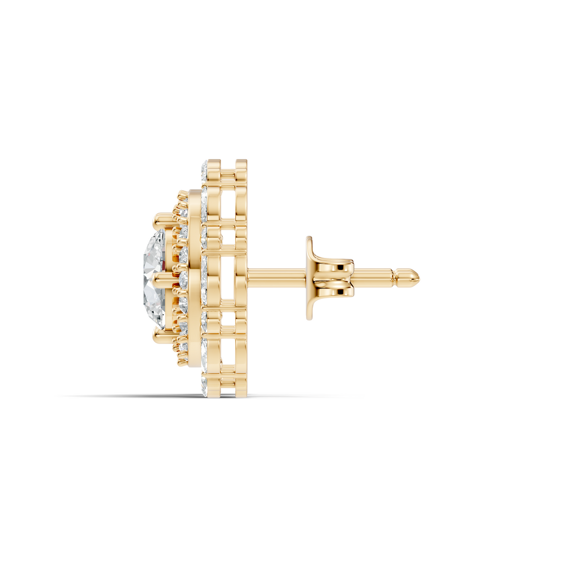 Solitaire & Double Halo Marquise Diamond Stud
