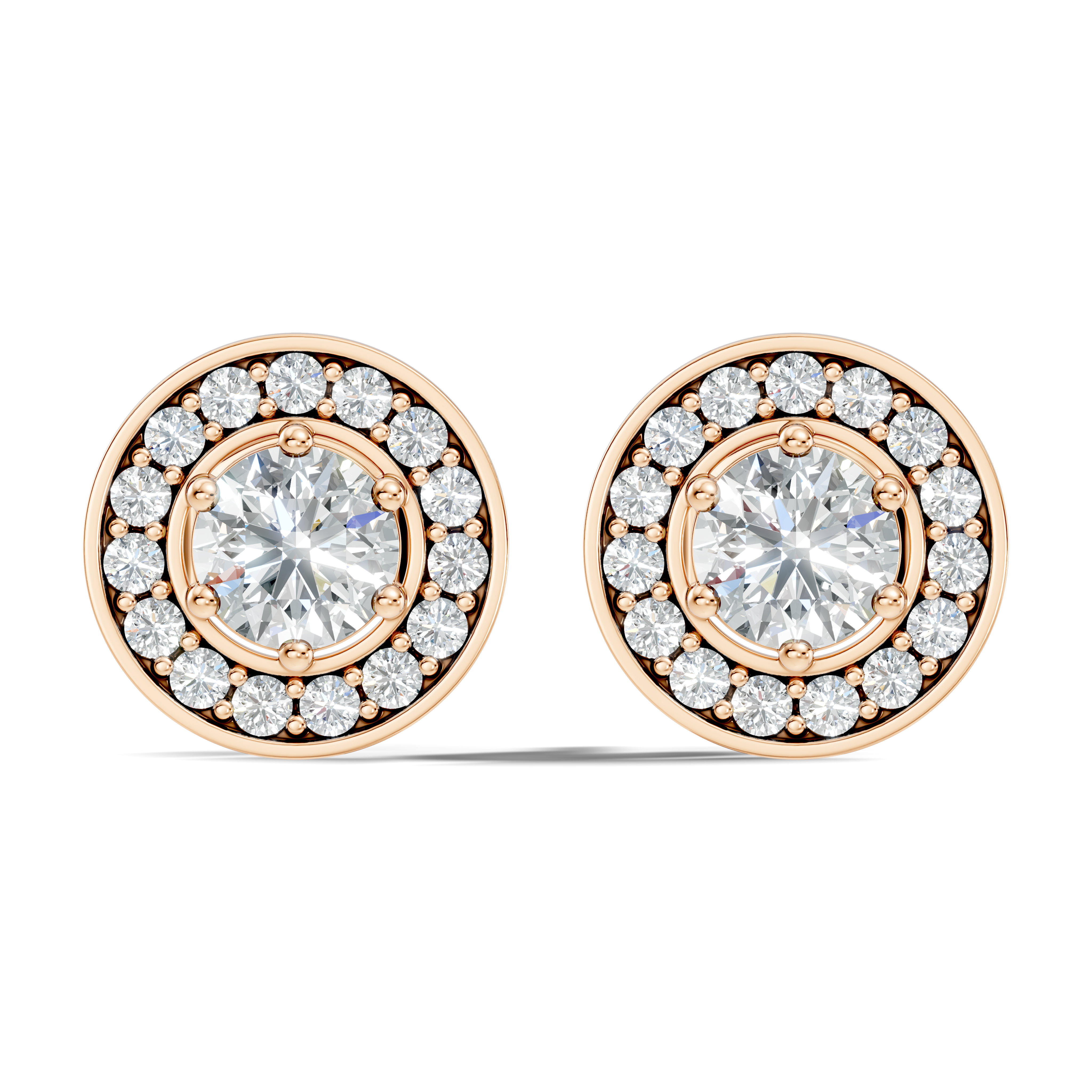 Round Solitaire Halo Stud