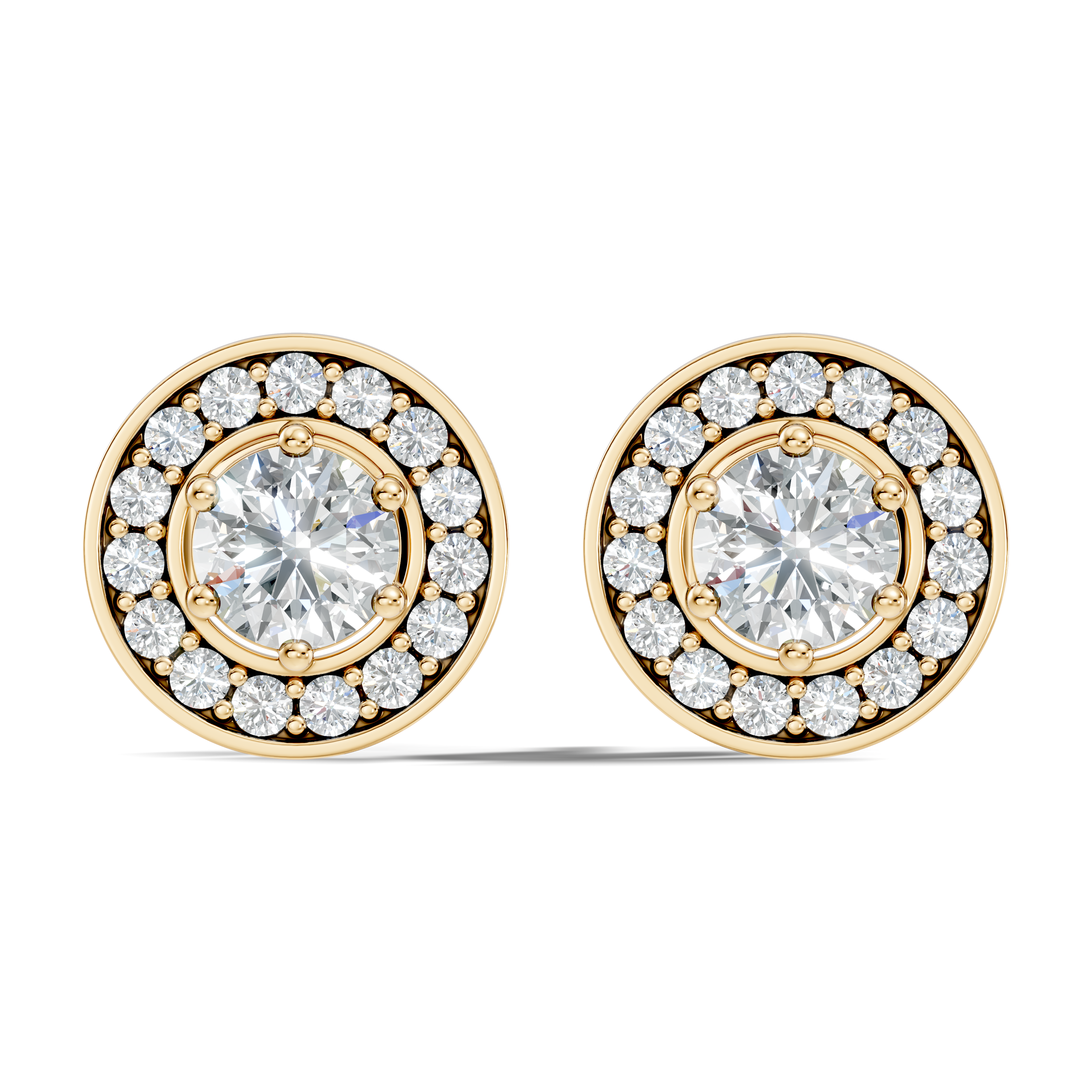 Round Solitaire Halo Stud