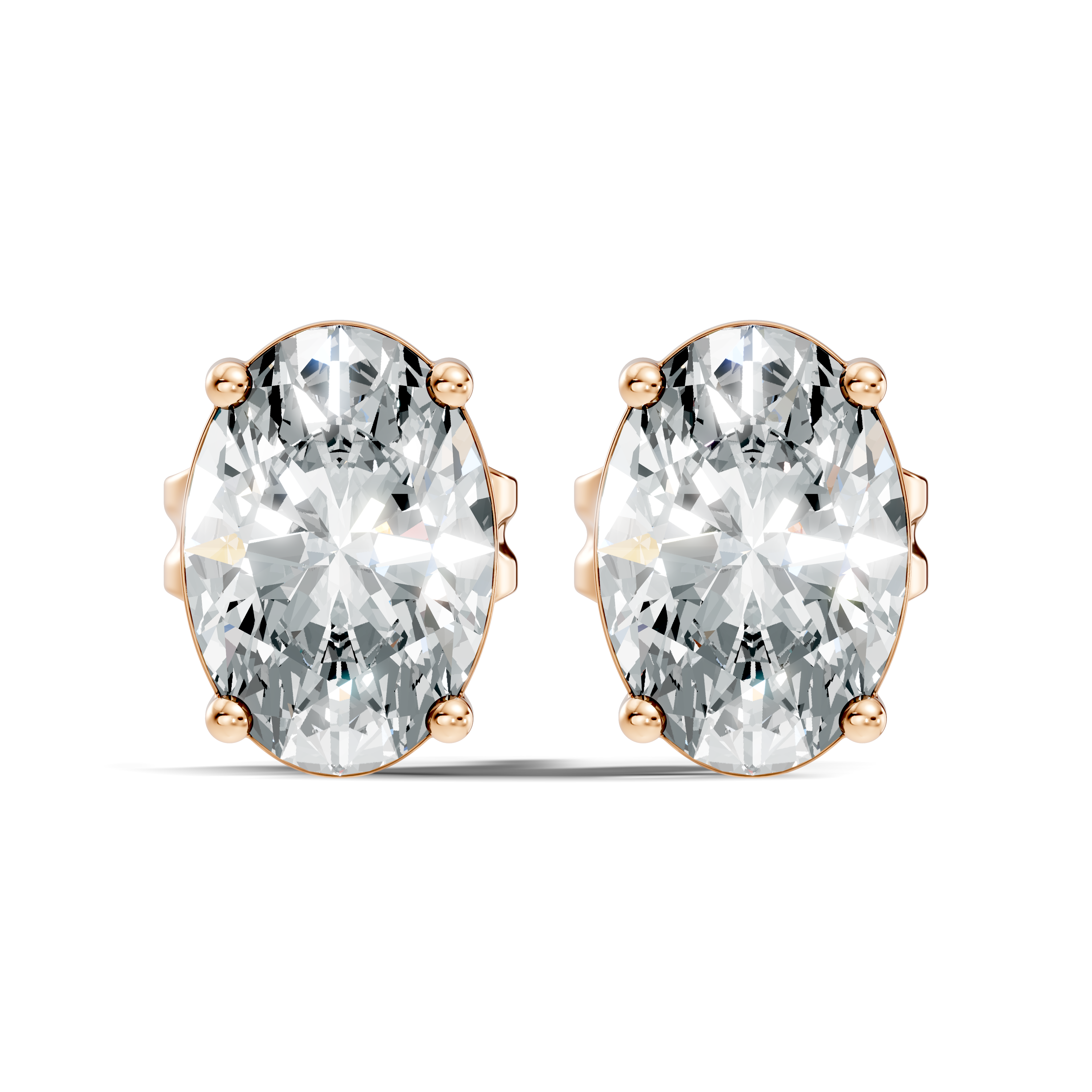 Oval Diamond Solitaire Stud (1.80 TCW)