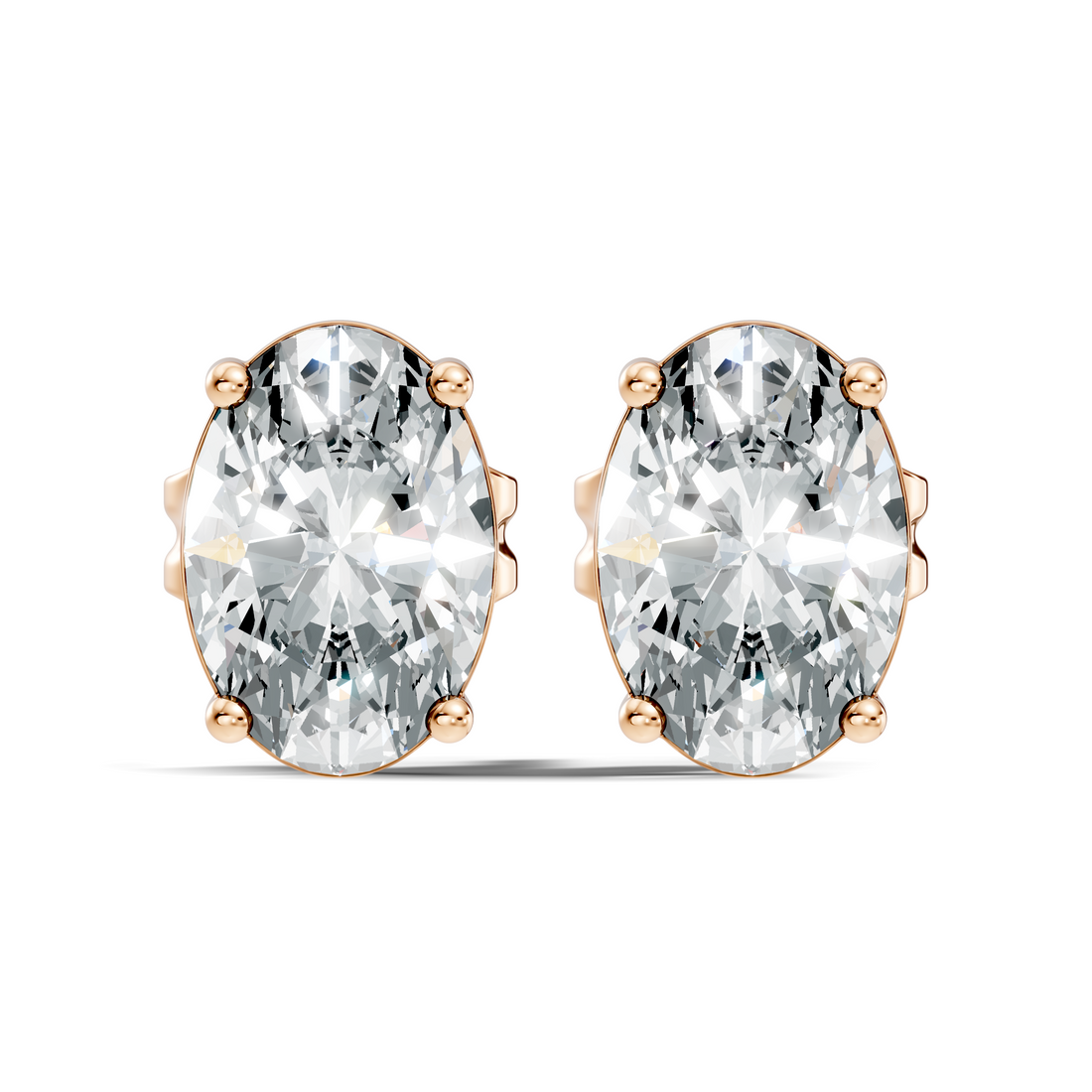 Oval Diamond Solitaire Stud (1.80 TCW)