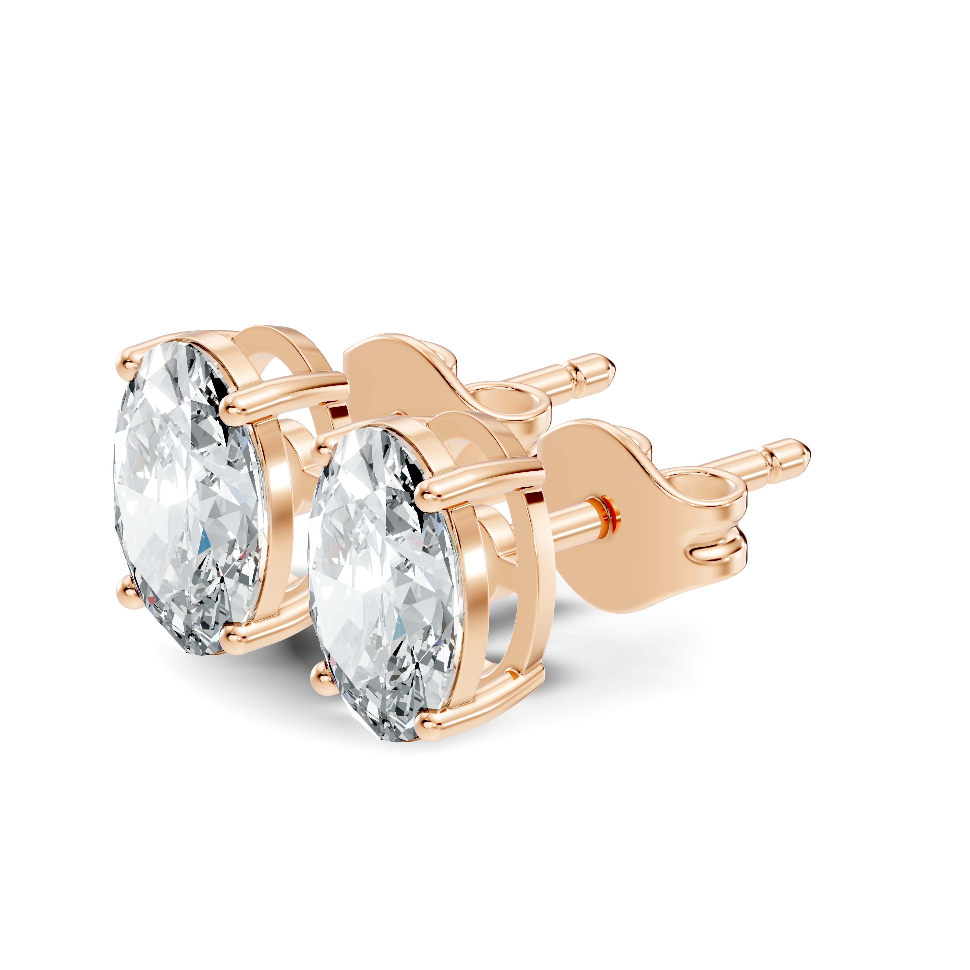Oval Diamond Solitaire Stud (1.80 TCW)