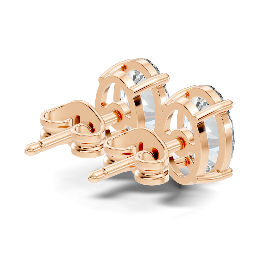 Oval Diamond Solitaire Stud (1.80 TCW)