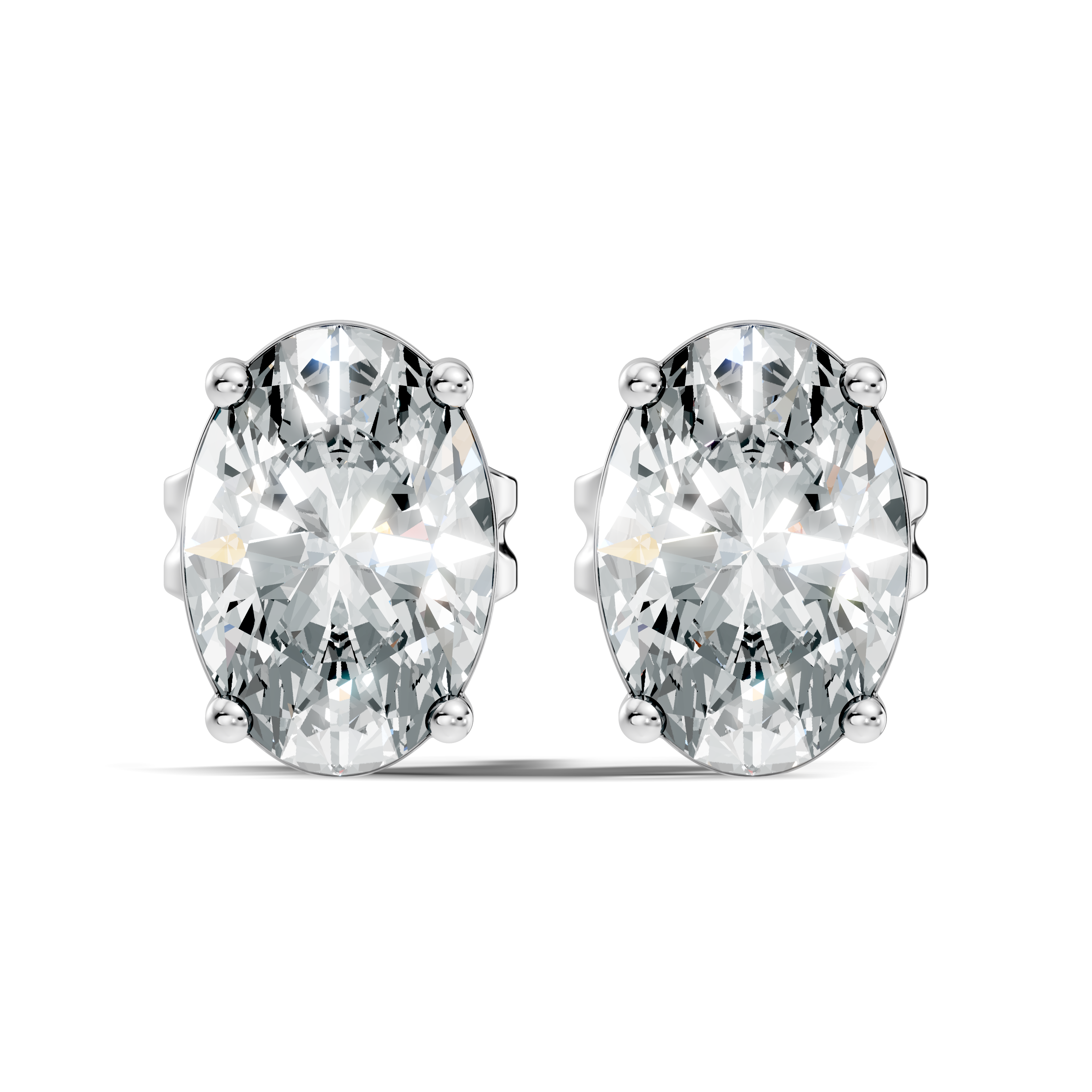 Oval Diamond Solitaire Stud (1.80 TCW)