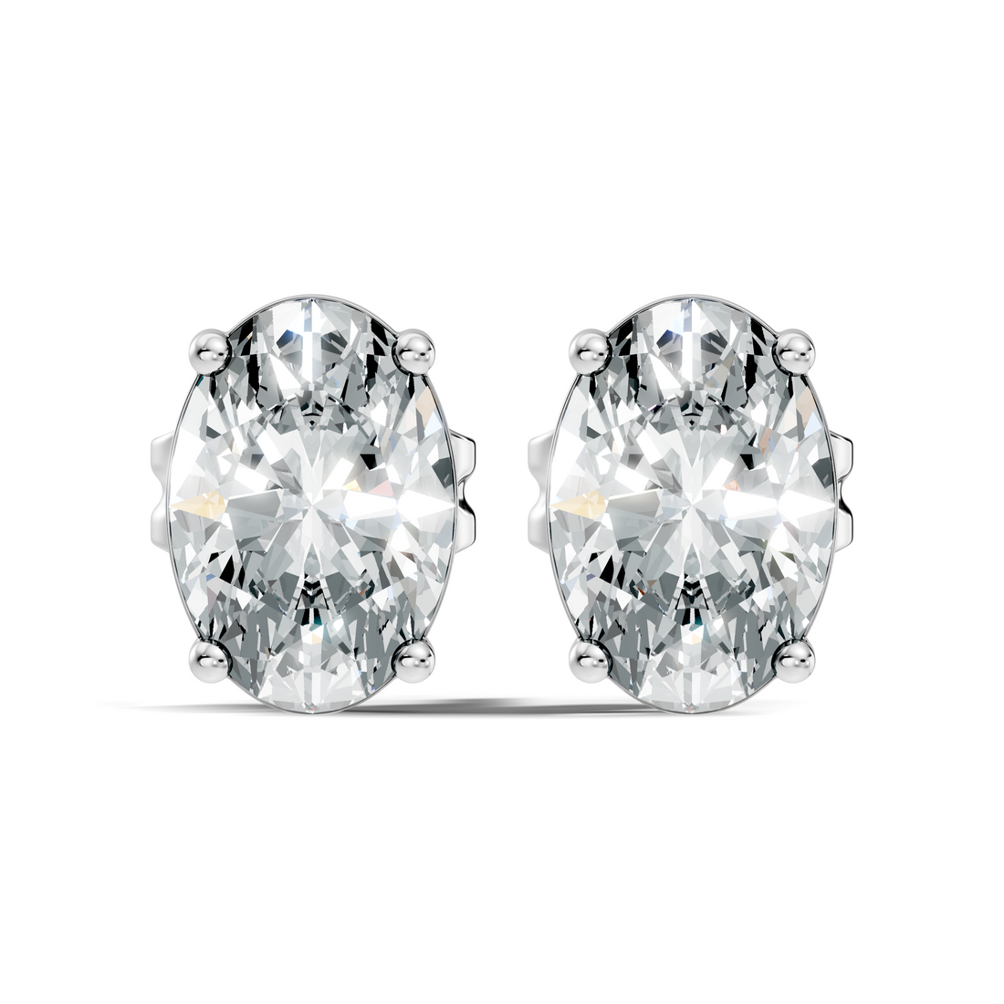 Oval Diamond Solitaire Stud (1.80 TCW)