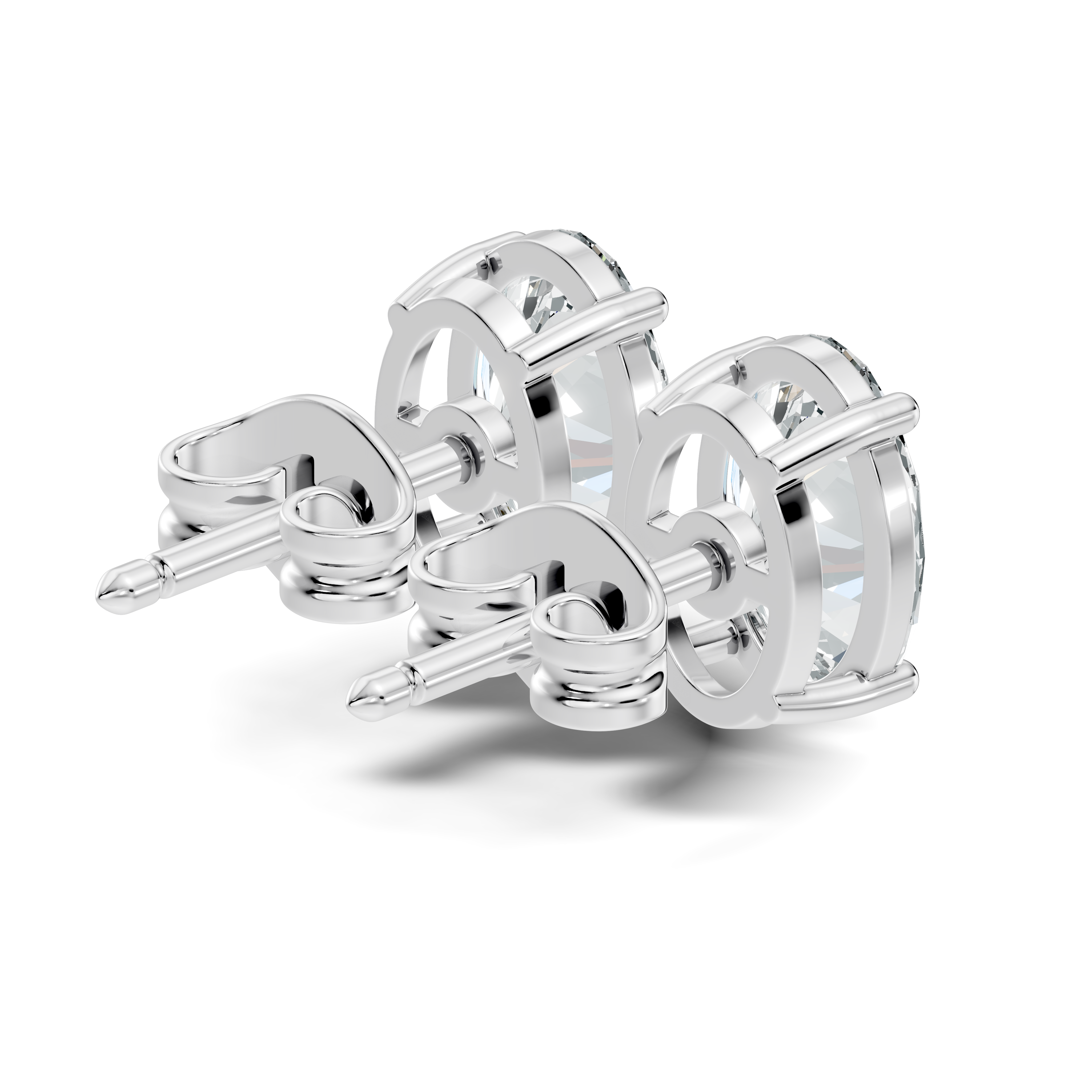 Oval Diamond Solitaire Stud (1.80 TCW)