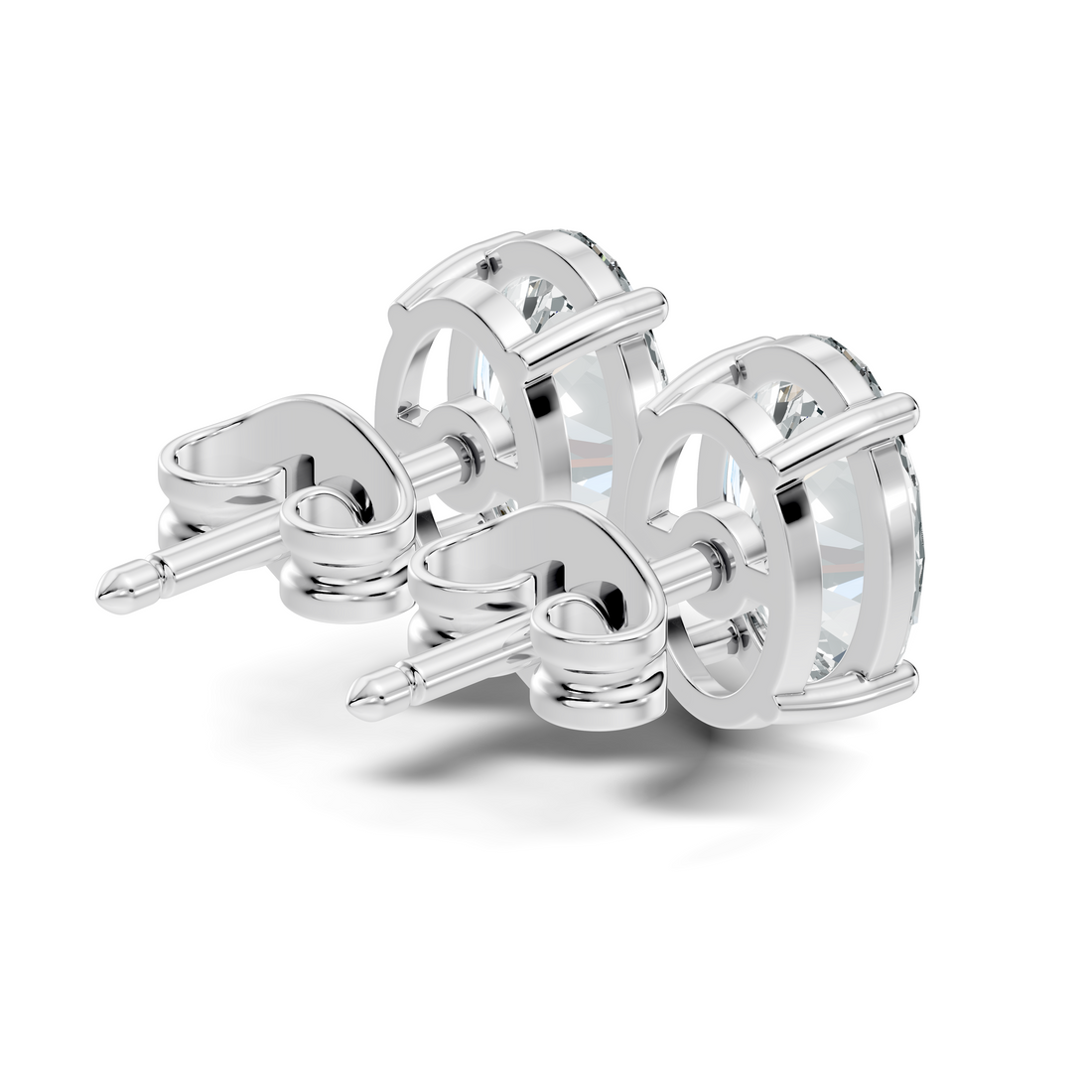 Oval Diamond Solitaire Stud (1.80 TCW)