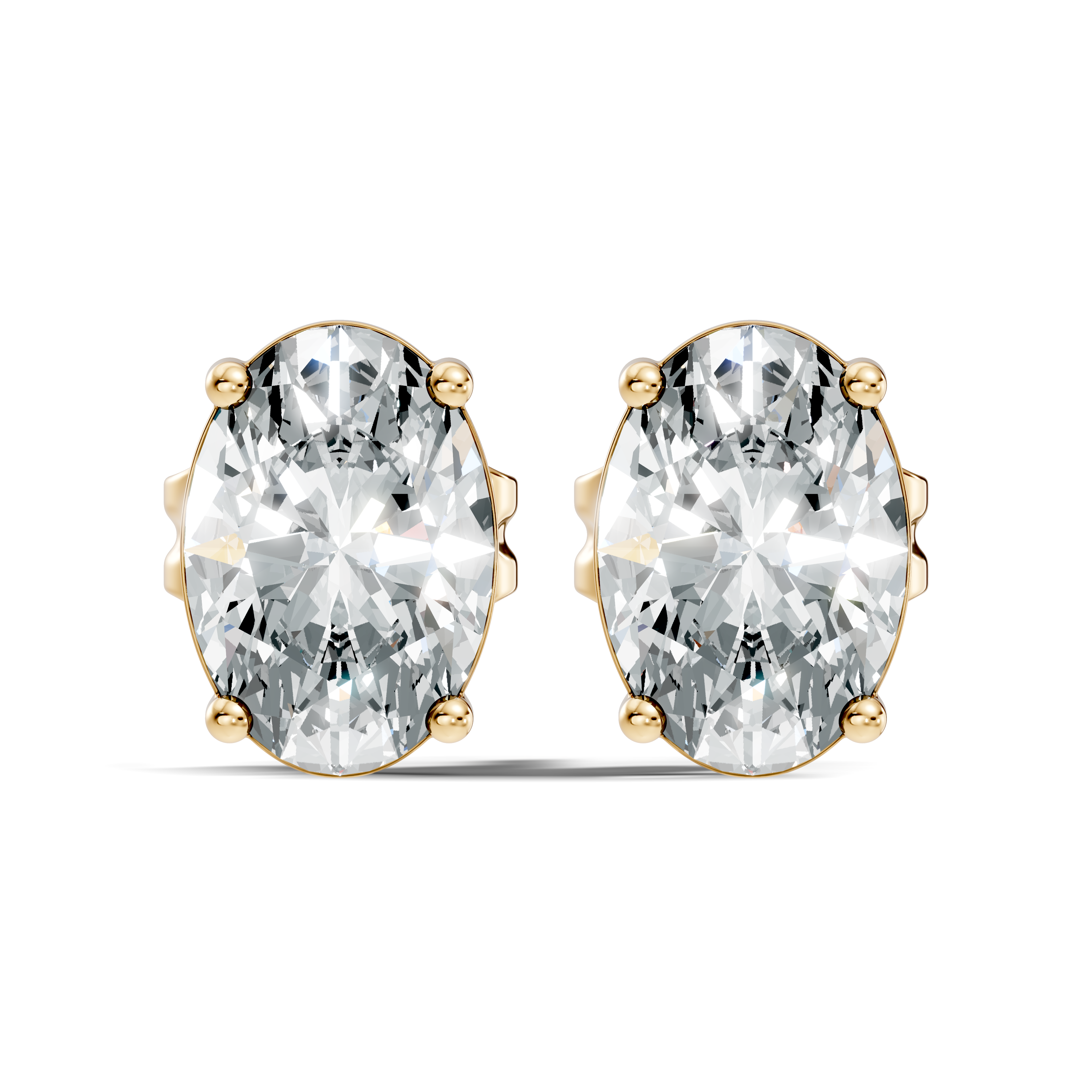 Oval Diamond Solitaire Stud (1.80 TCW)
