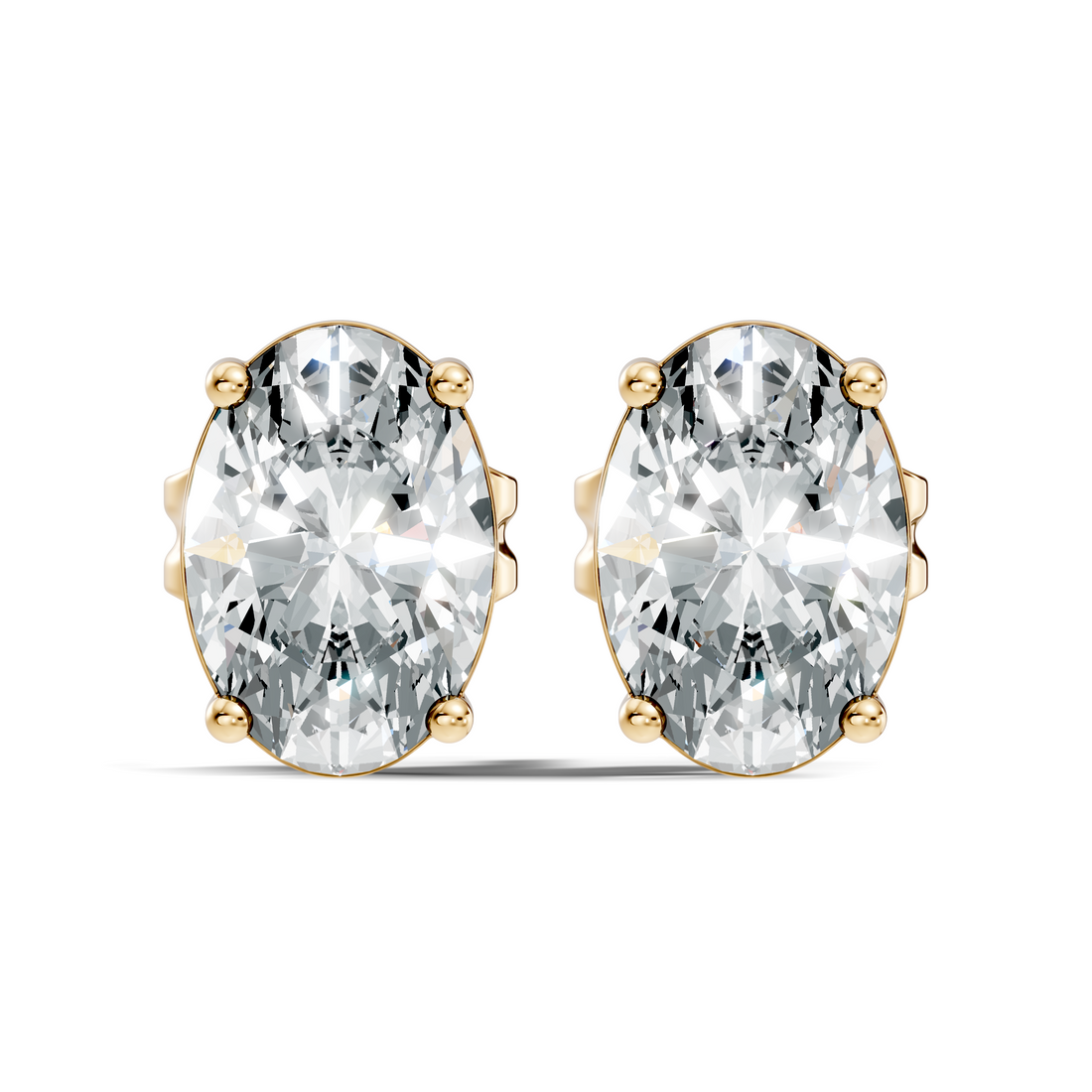 Oval Diamond Solitaire Stud (1.80 TCW)