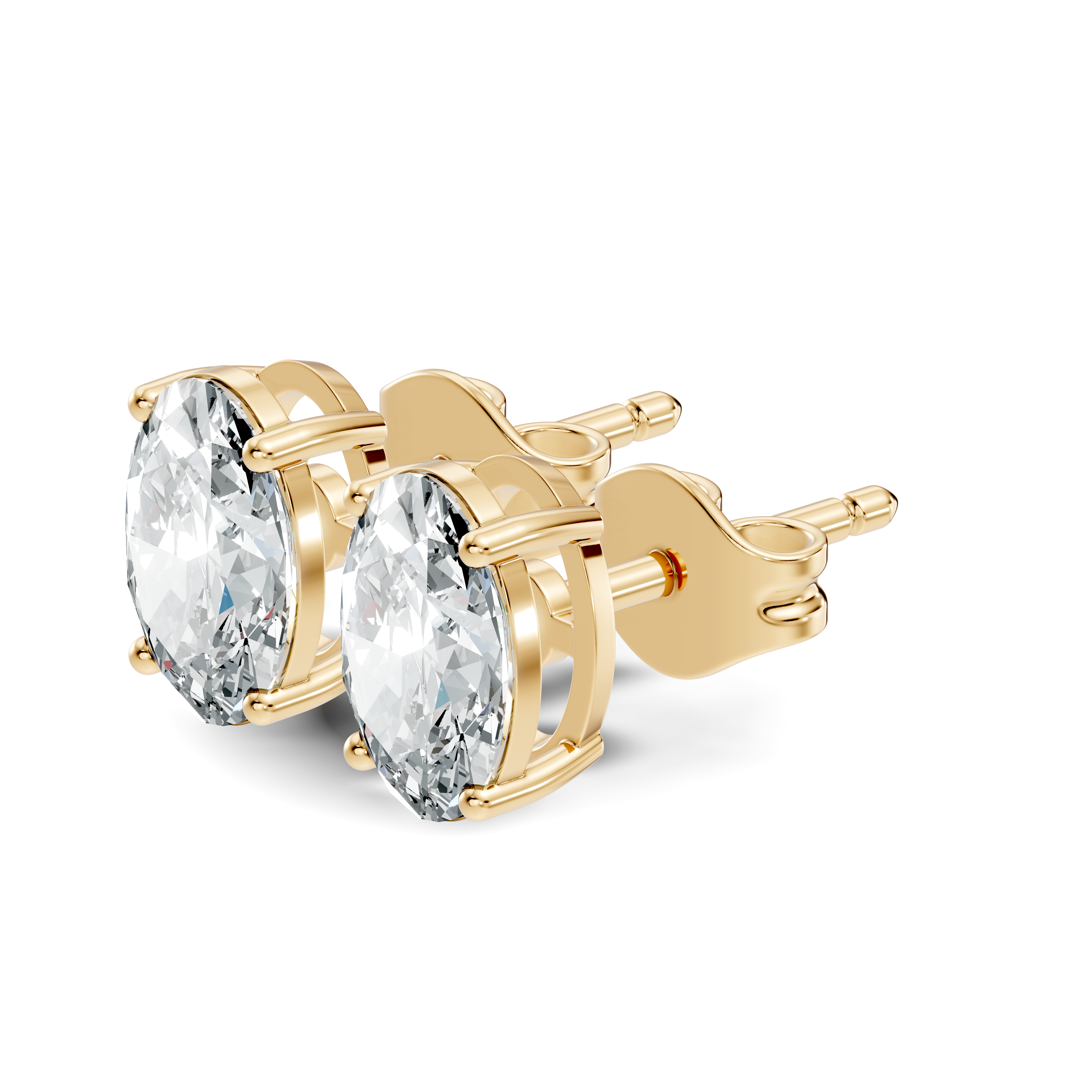 Oval Diamond Solitaire Stud (1.80 TCW)