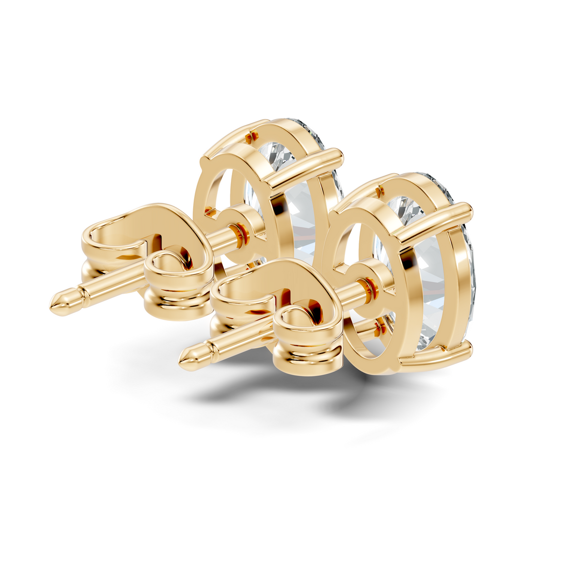 Oval Diamond Solitaire Stud (1.80 TCW)