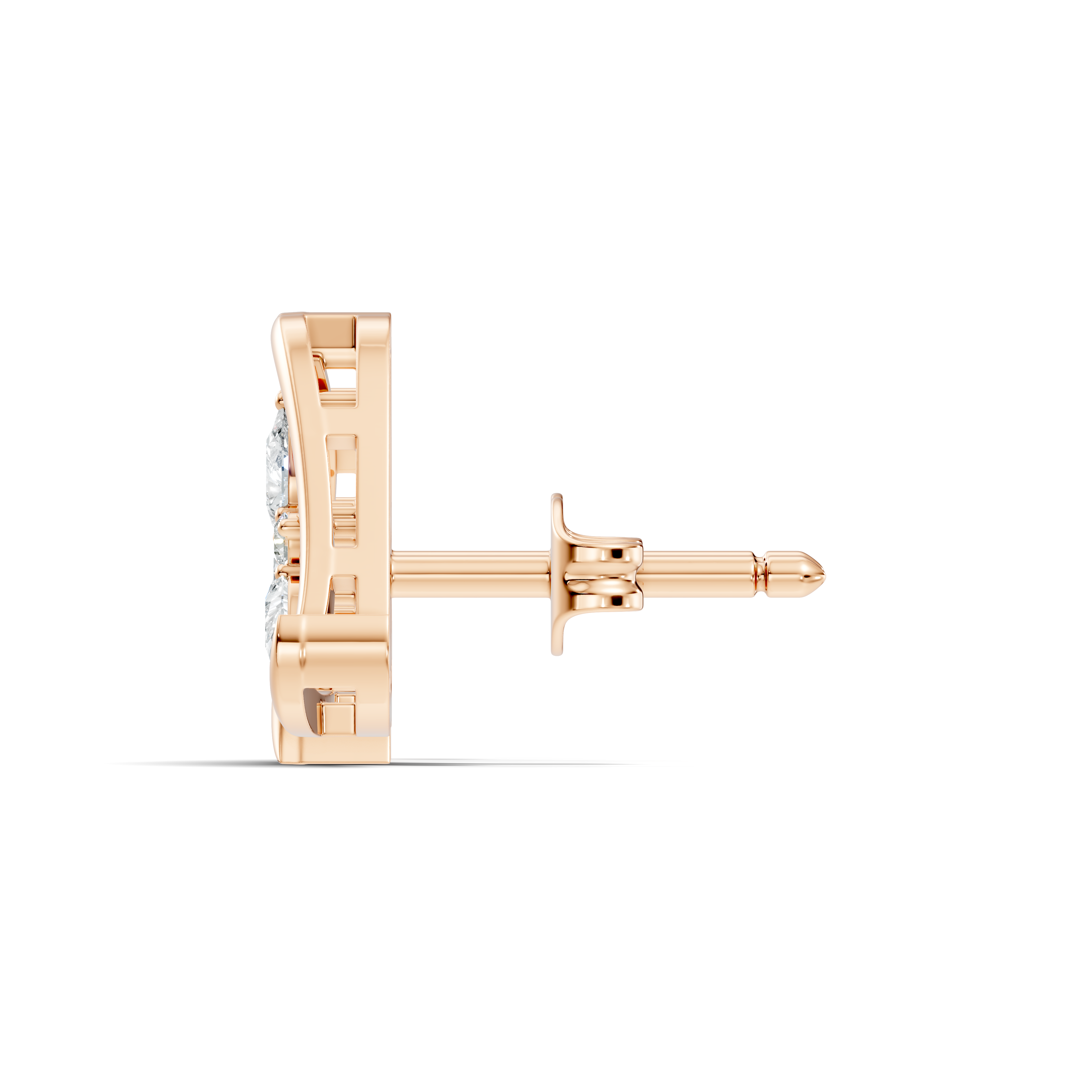 Triangular Floral Cluster Diamond Earrings