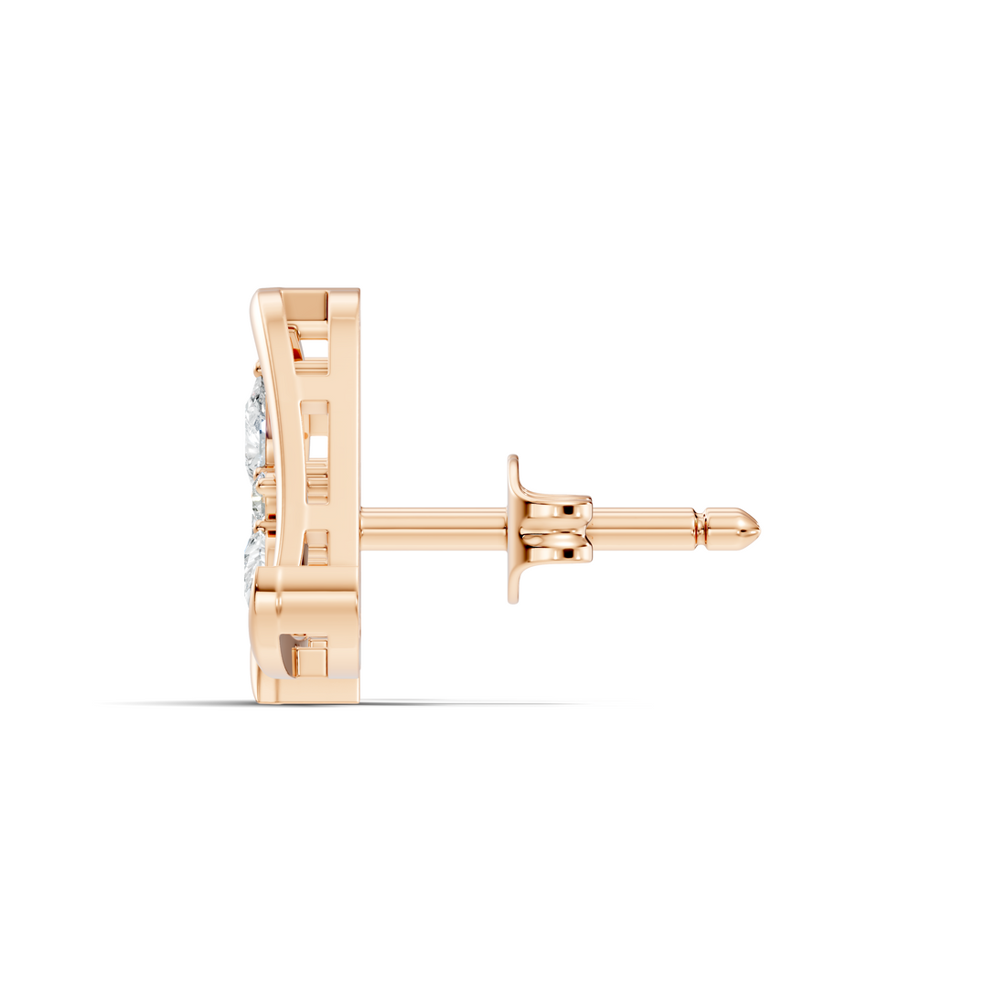 Triangular Floral Cluster Diamond Earrings