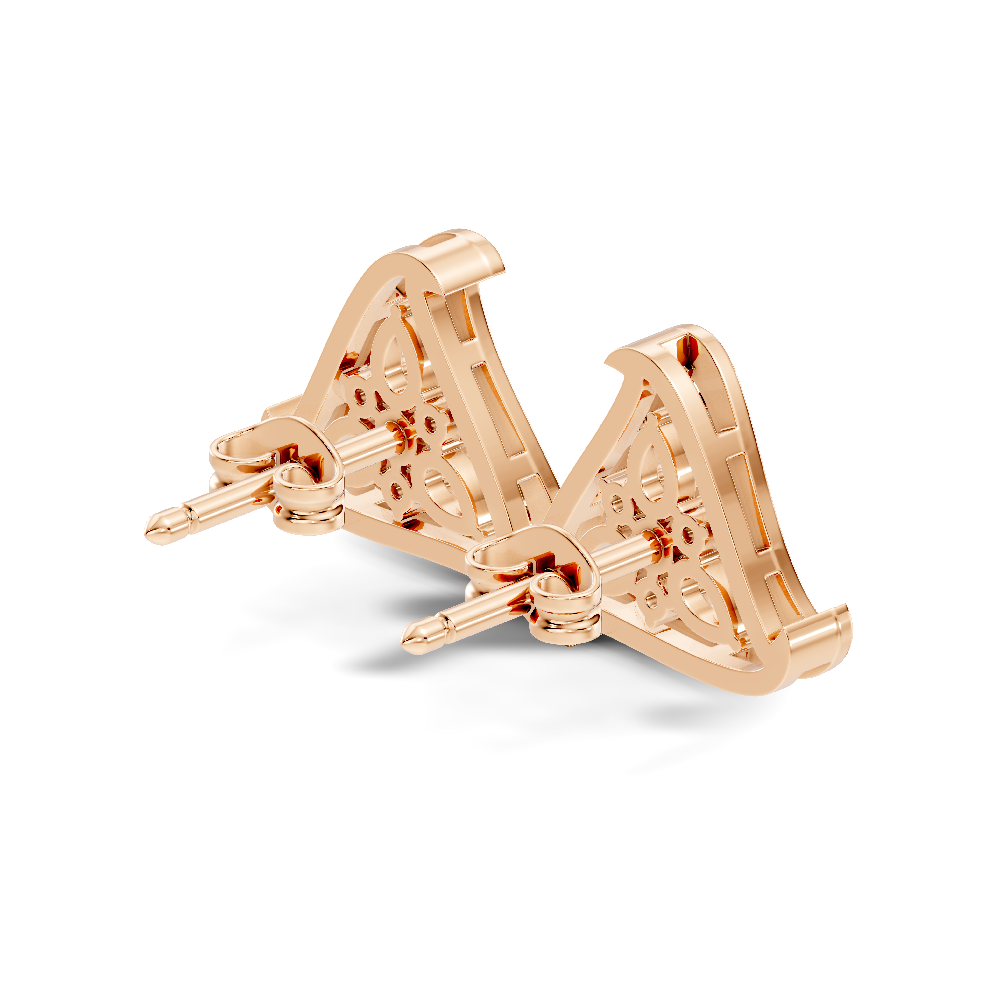 Triangular Floral Cluster Diamond Earrings