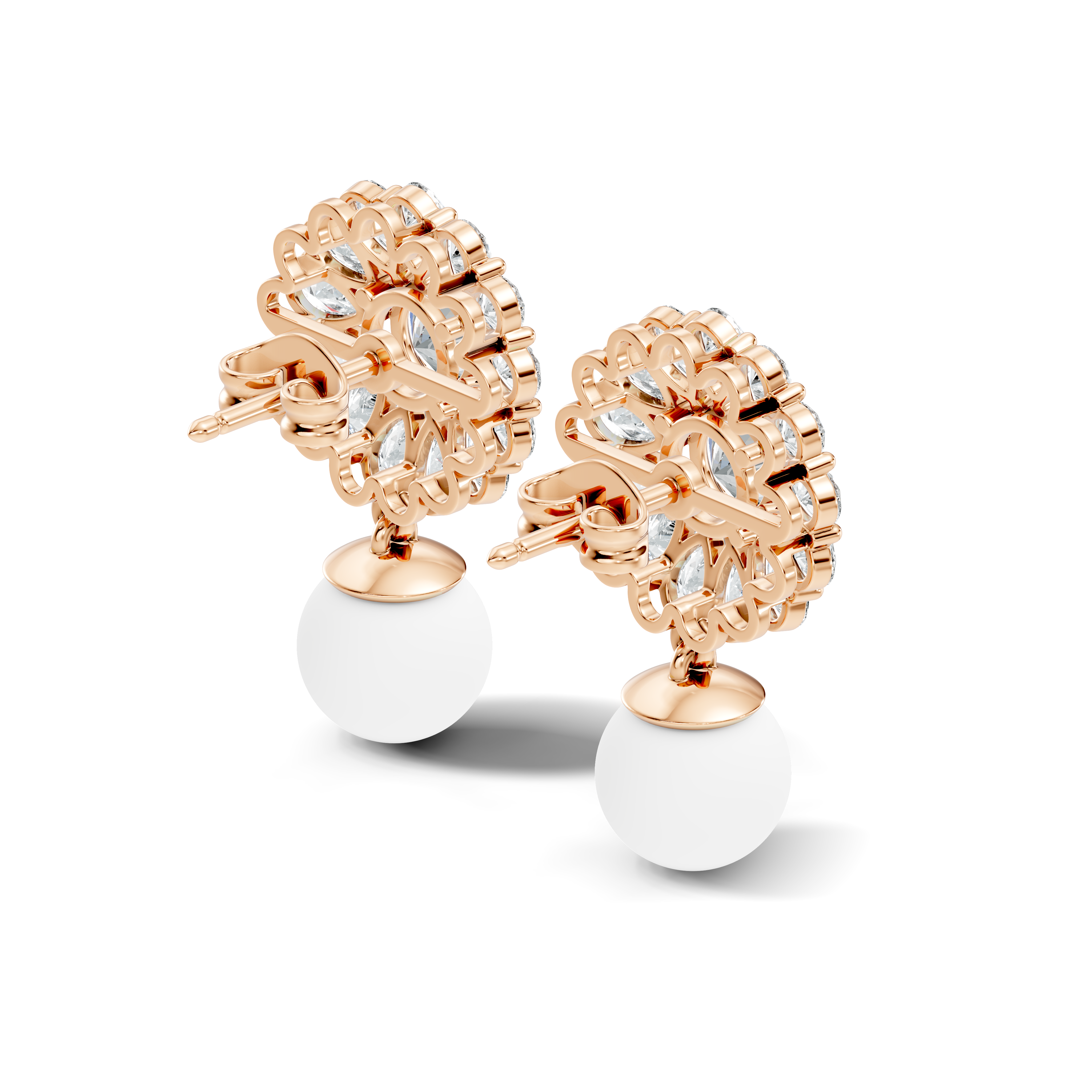Blooming Sunflower Pearl Drop Earrings