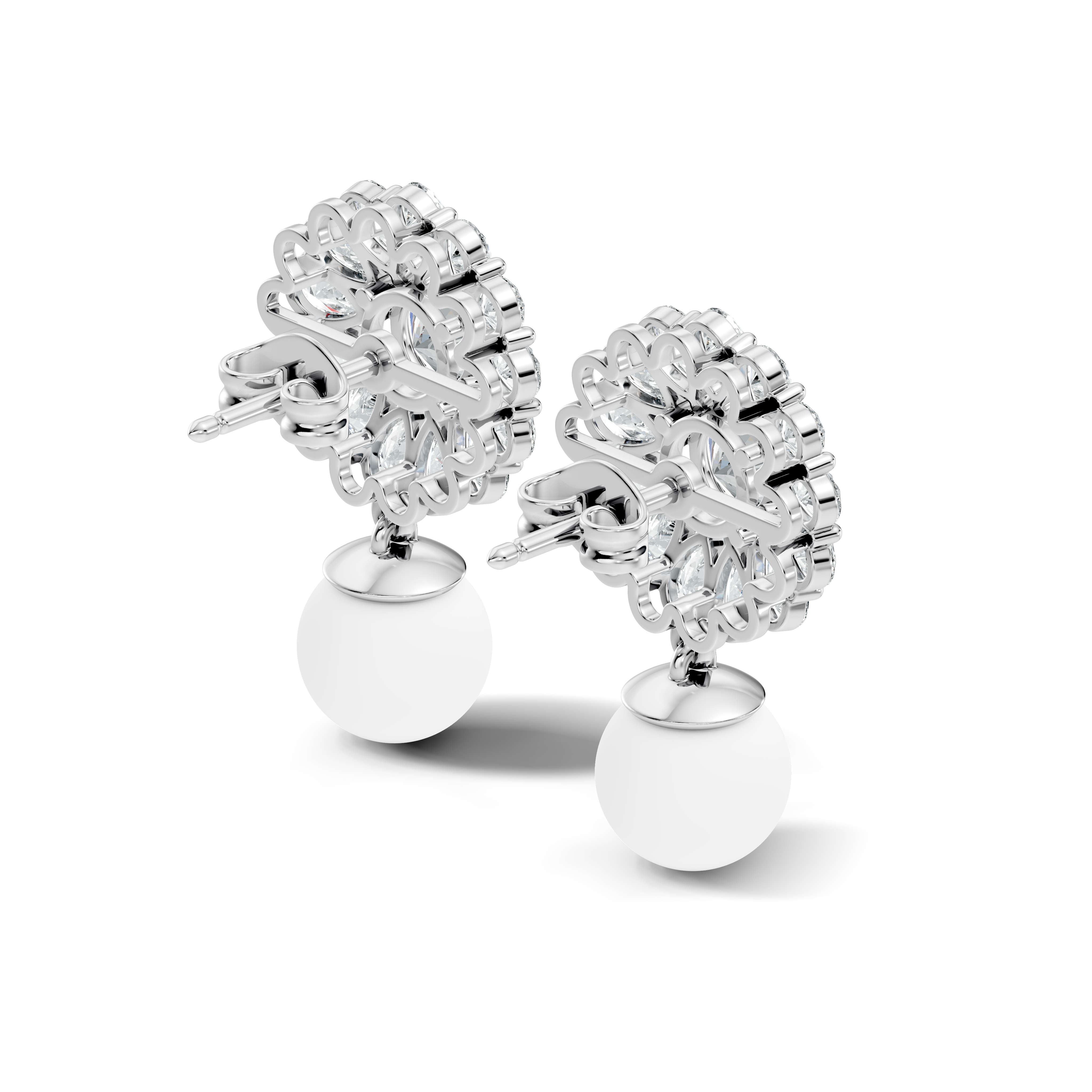 Blooming Sunflower Pearl Drop Earrings